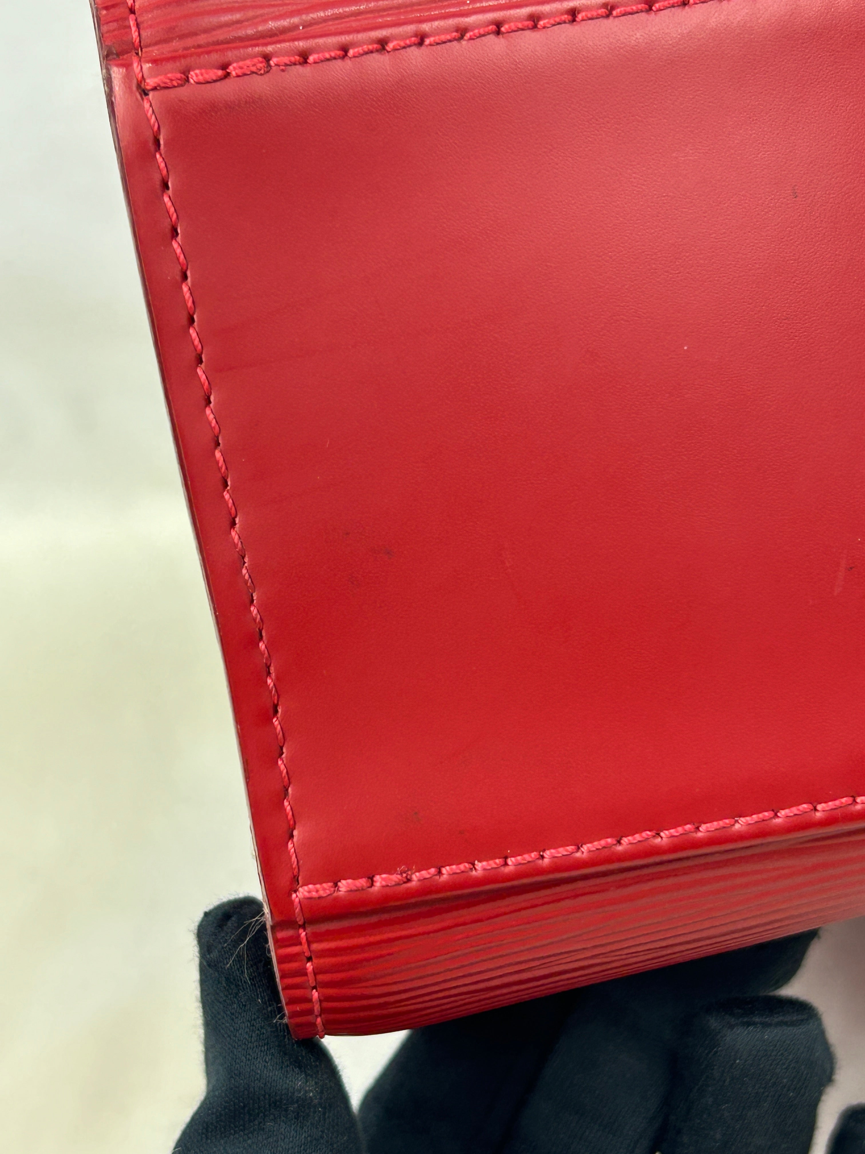 Red Epi Leather Pont Neuf Bag w/SHW