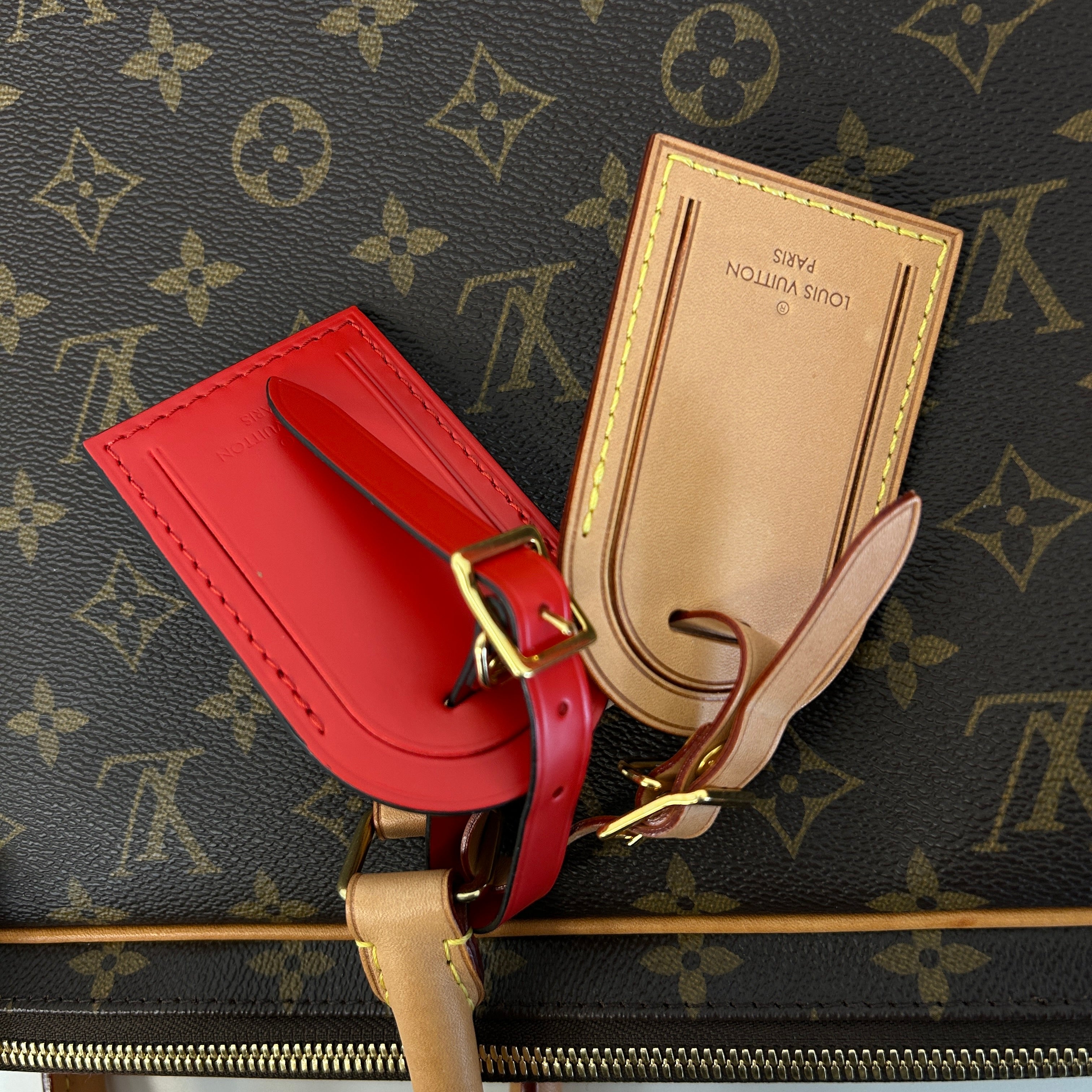 Garment Cover Monogram Canvas/Red Leather with Hanger - Haute Classics