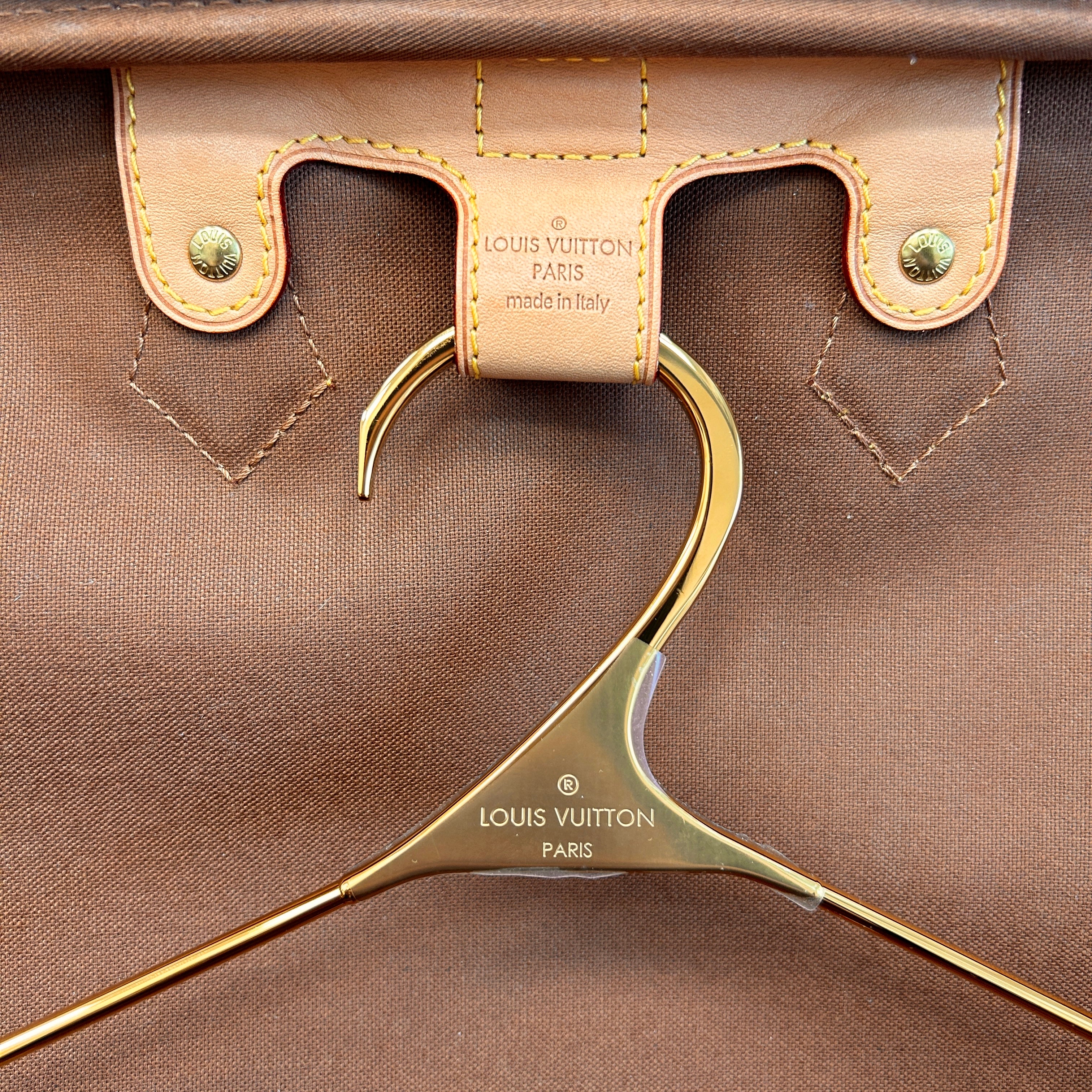 Garment Cover Monogram Canvas/Red Leather with Hanger - Haute Classics