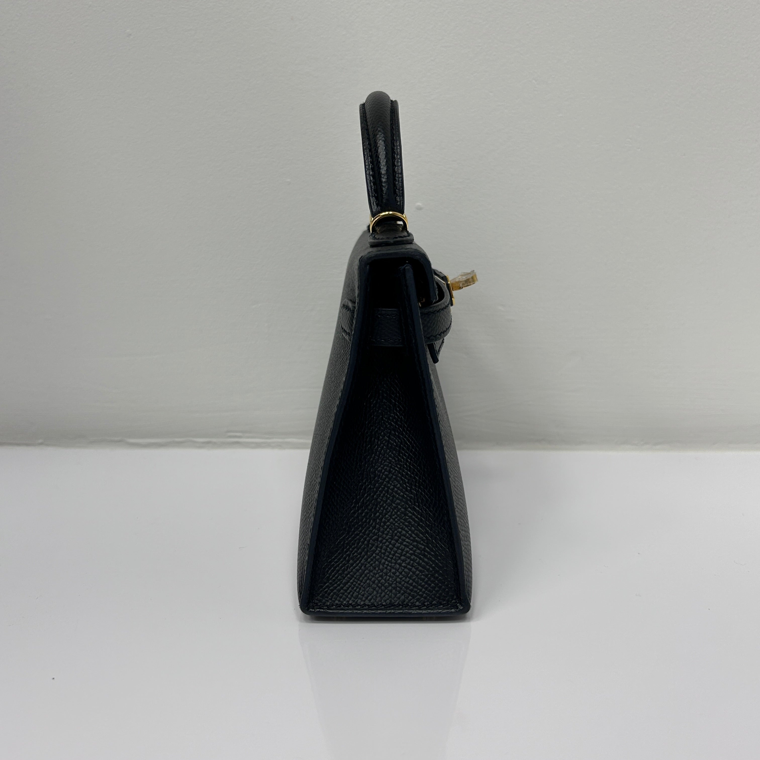 Black Epsom Leather Mini Kelly 20 Bag w/GHW