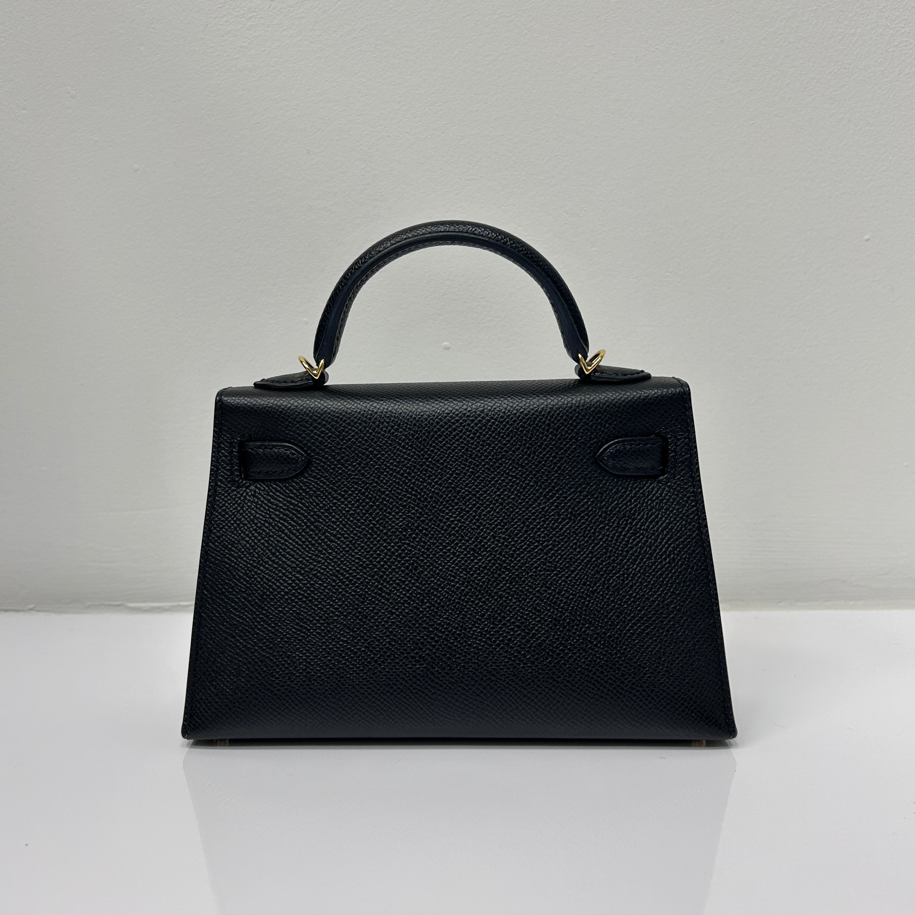 Black Epsom Leather Mini Kelly 20 Bag w/GHW
