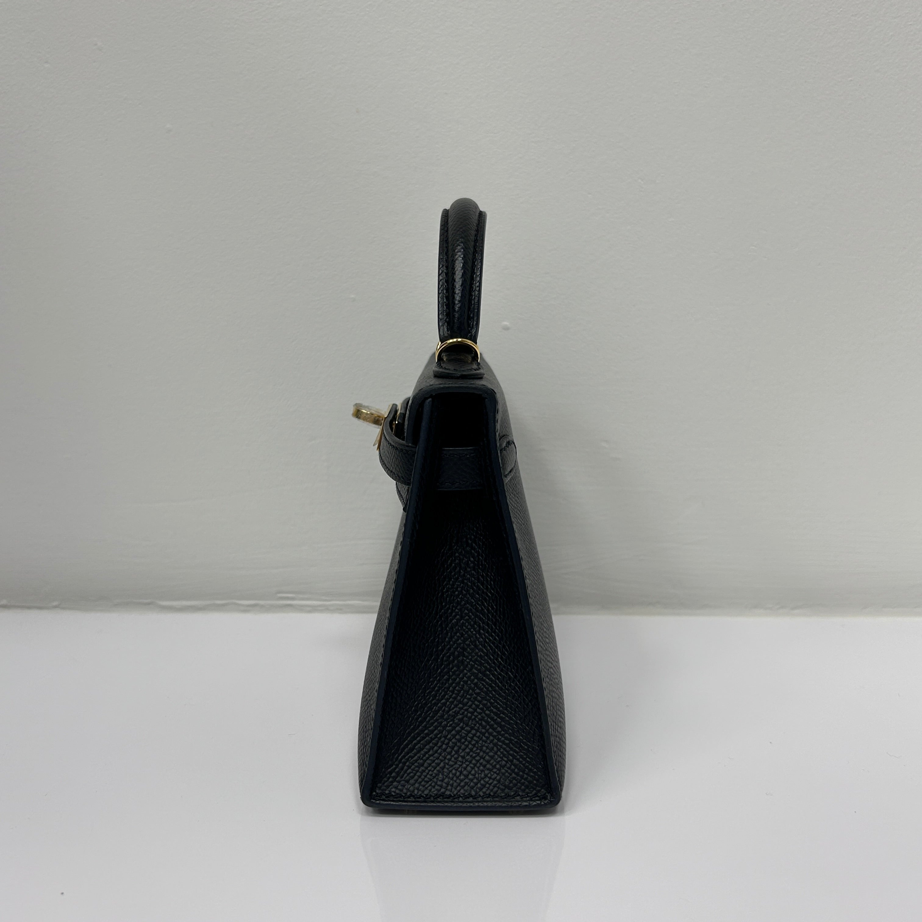Black Epsom Leather Mini Kelly 20 Bag w/GHW
