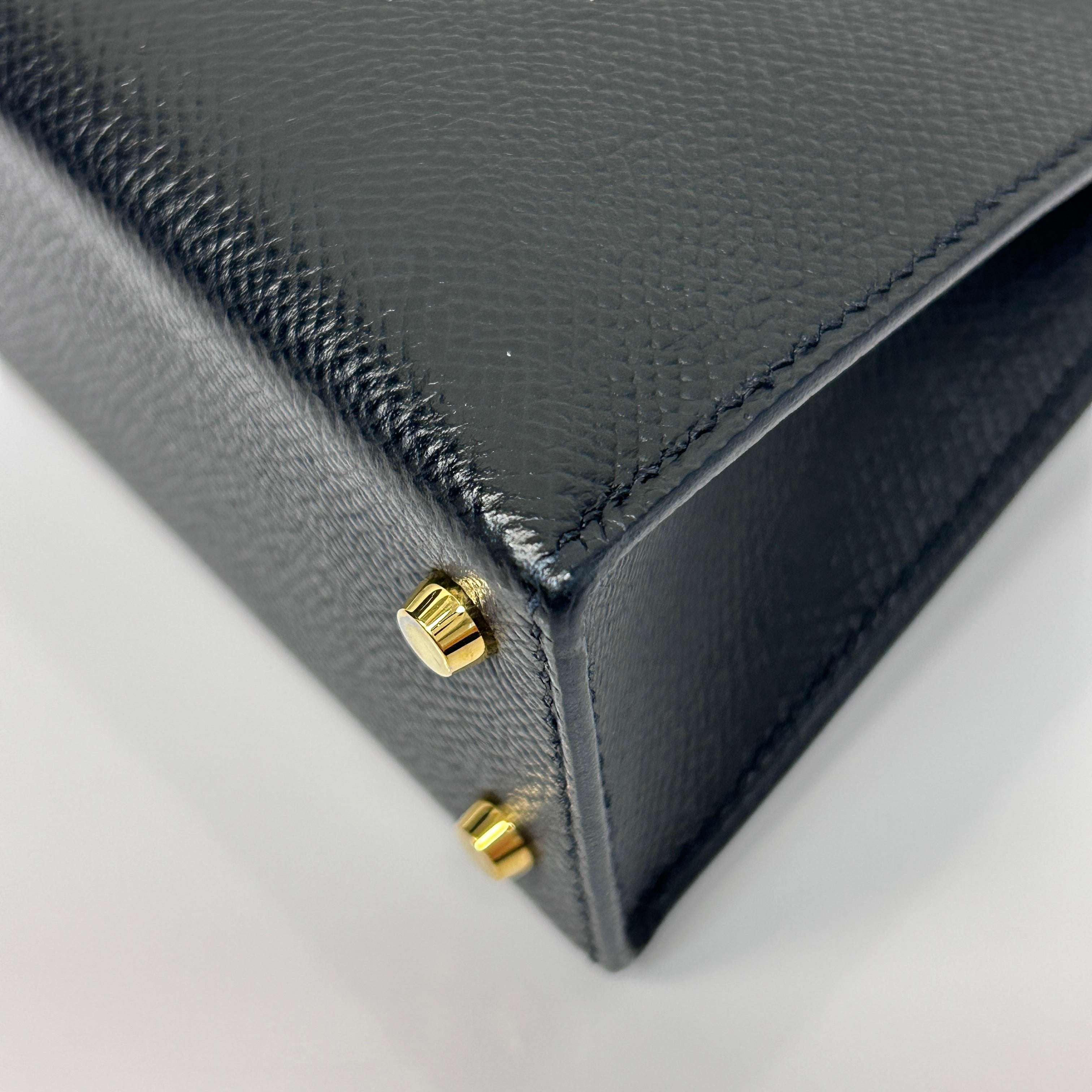 Black Epsom Leather Mini Kelly 20 Bag w/GHW