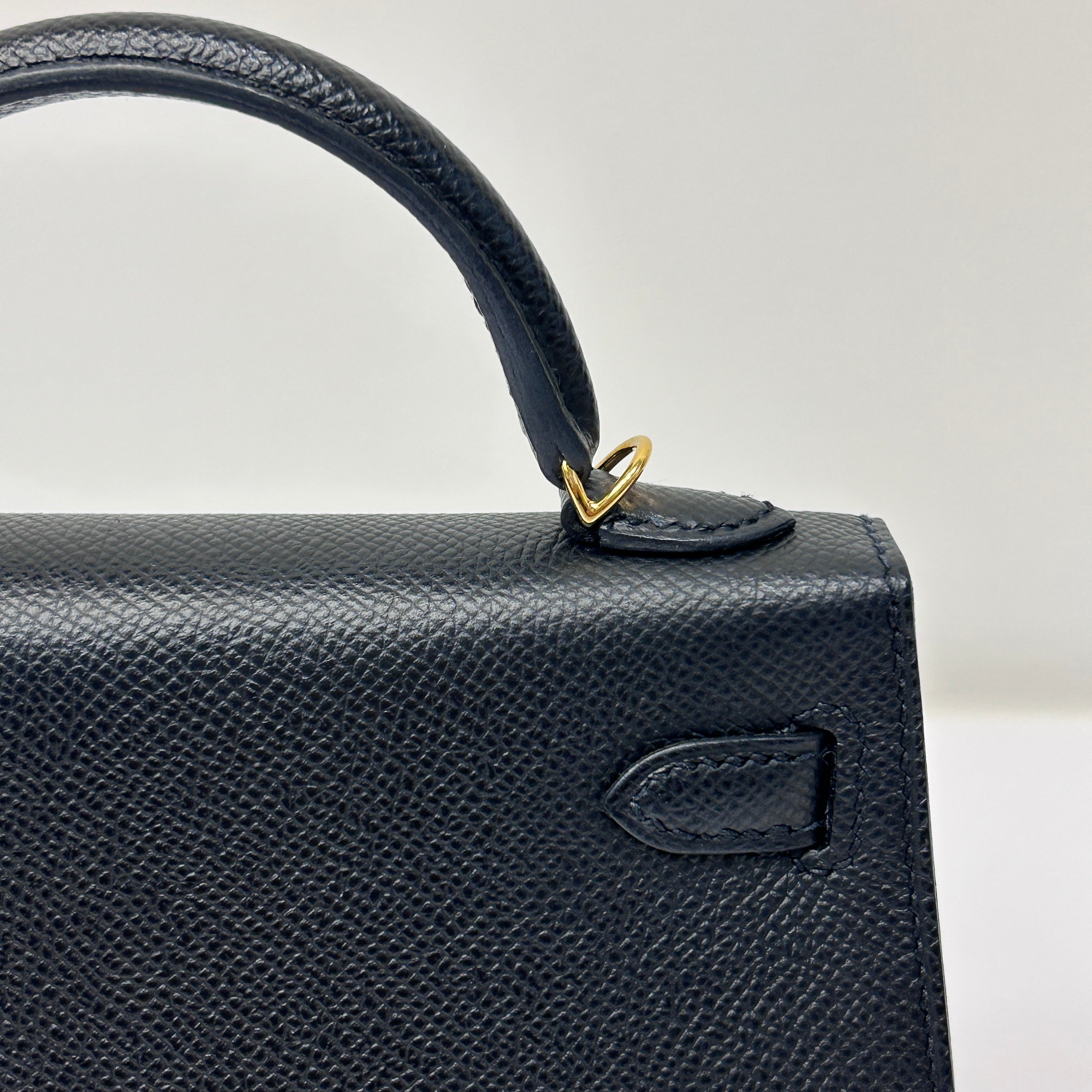 Black Epsom Leather Mini Kelly 20 Bag w/GHW