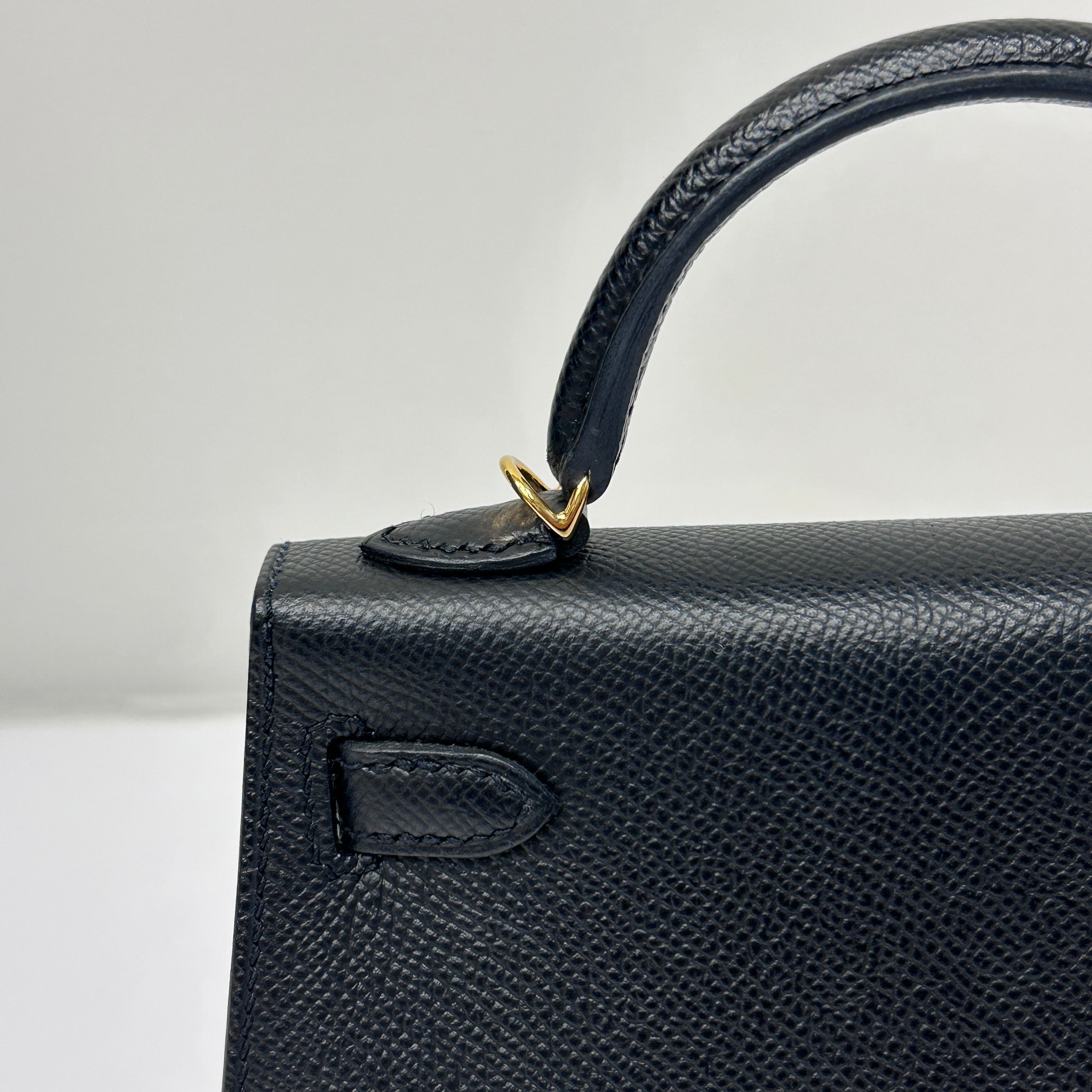 Black Epsom Leather Mini Kelly 20 Bag w/GHW