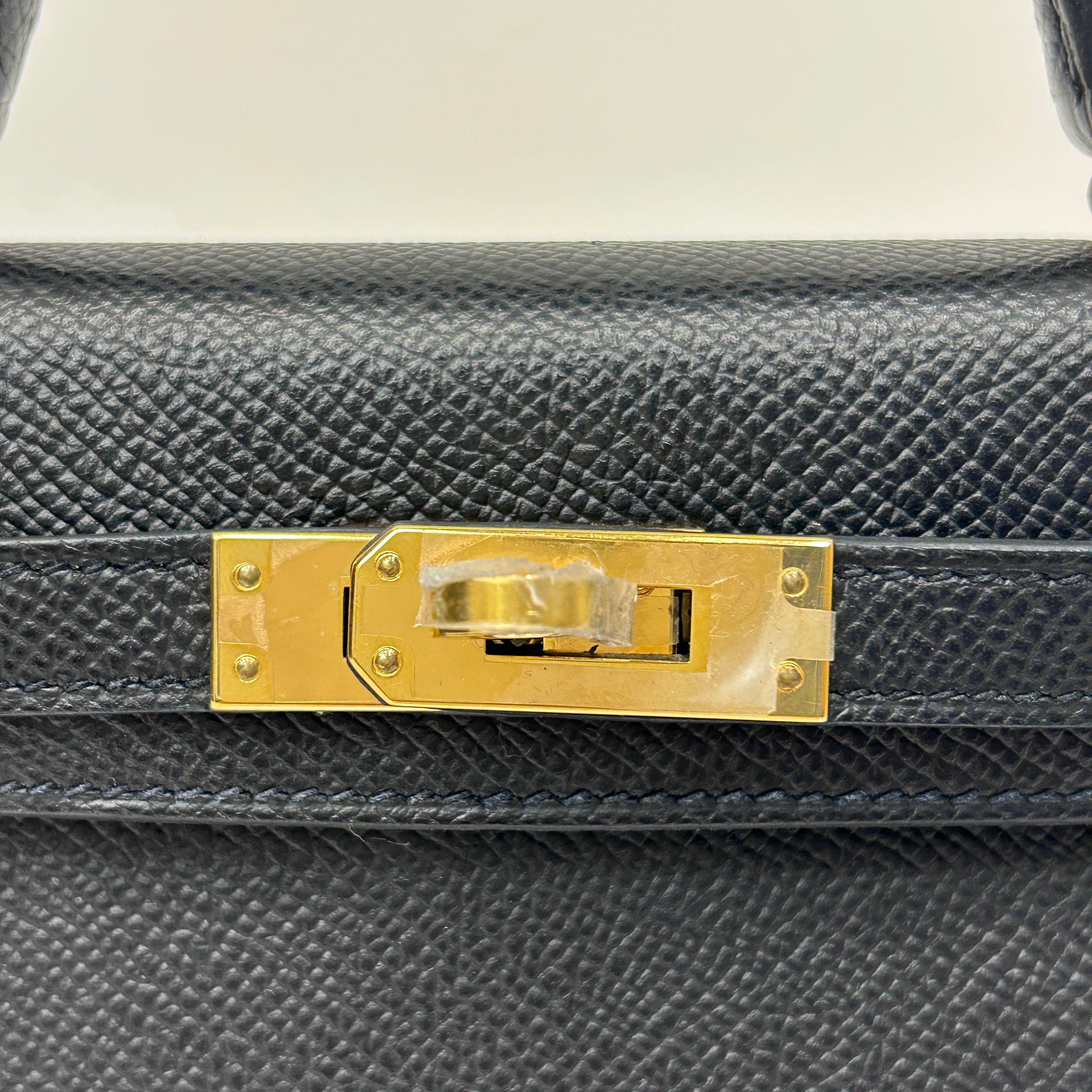 Black Epsom Leather Mini Kelly 20 Bag w/GHW