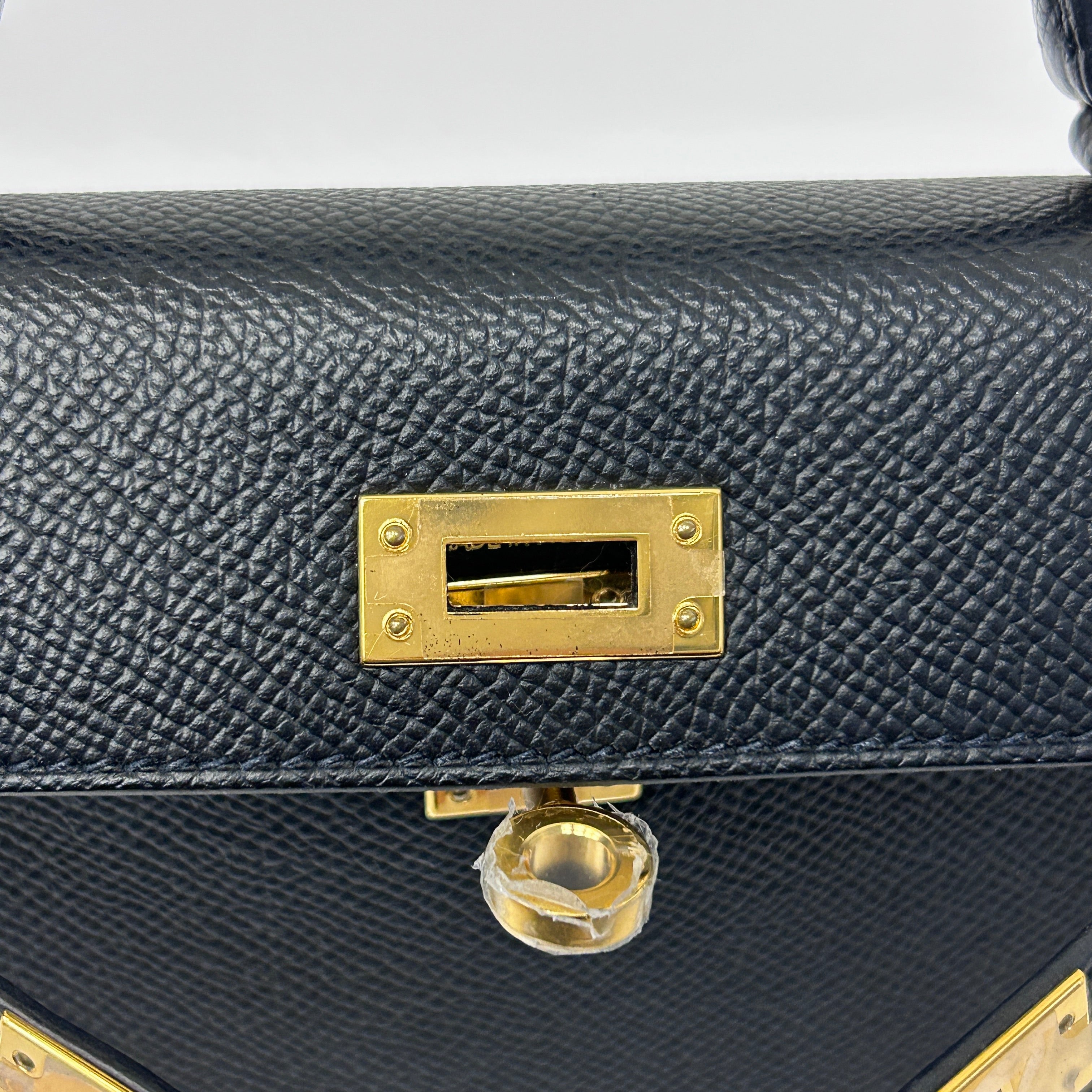 Black Epsom Leather Mini Kelly 20 Bag w/GHW