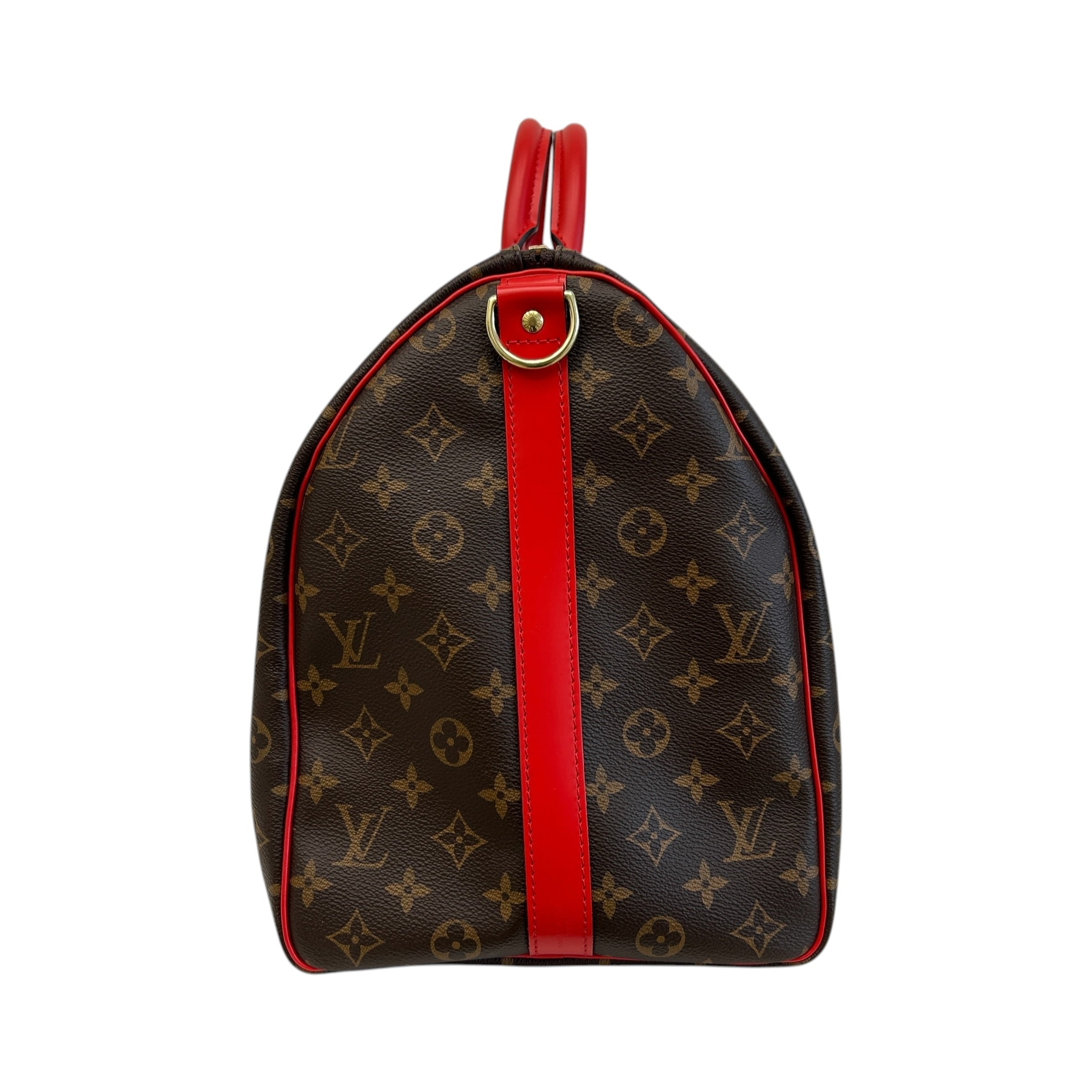 Monogram Canvas/Red Leather Keepall Bandouliere 50 Bag - Haute Classics