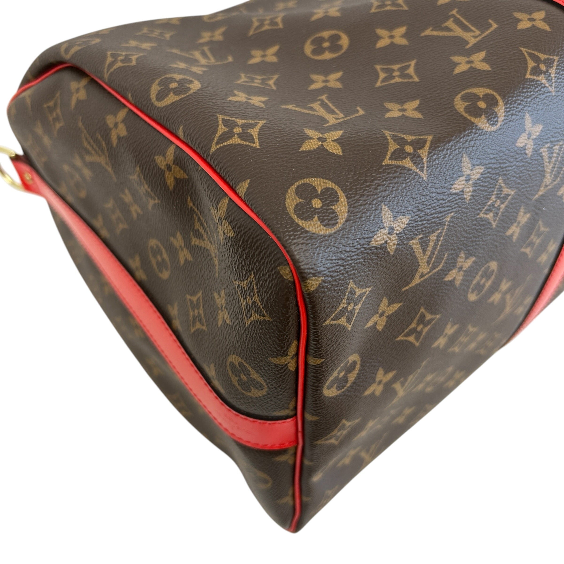Monogram Canvas/Red Leather Keepall Bandouliere 50 Bag - Haute Classics