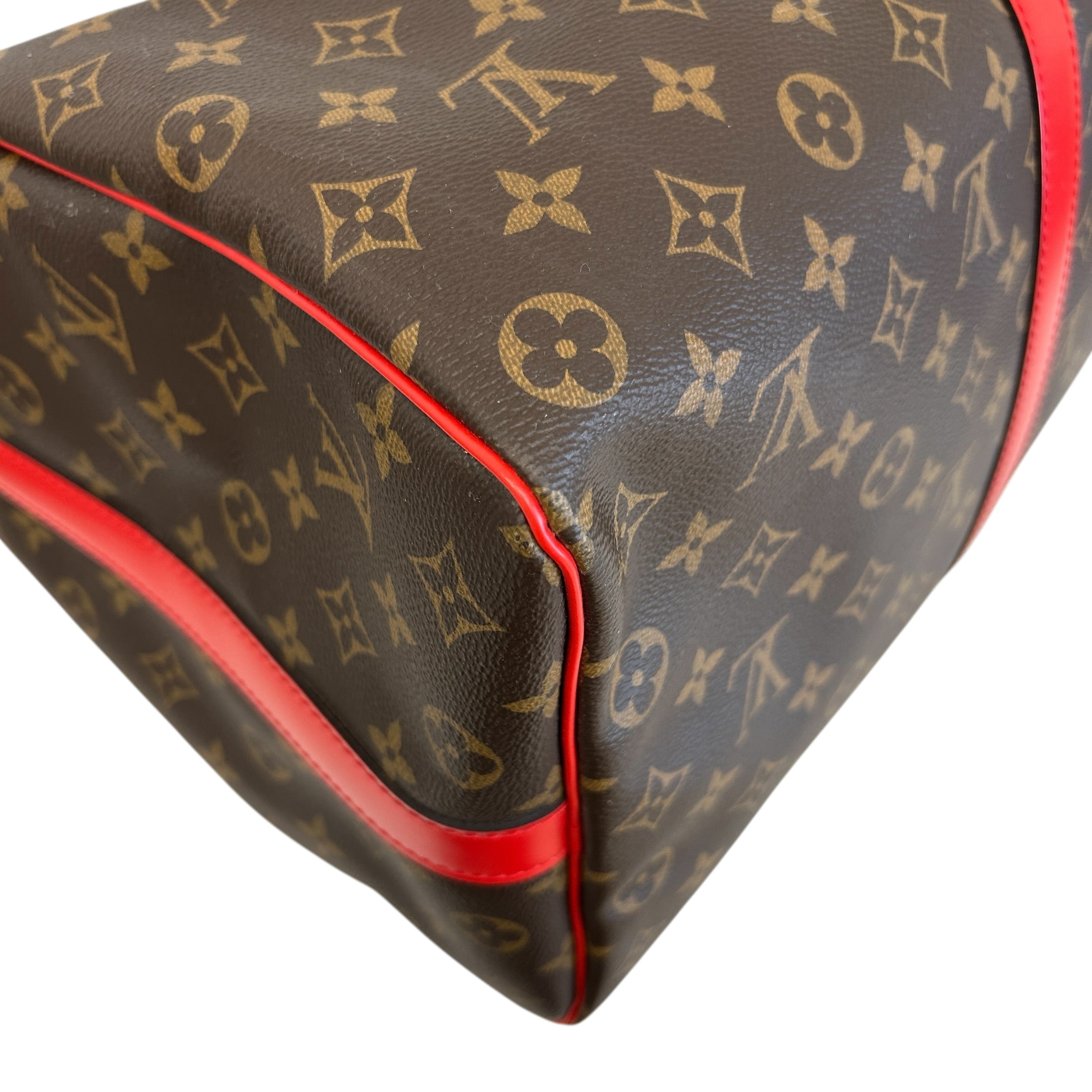 Monogram Canvas/Red Leather Keepall Bandouliere 50 Bag - Haute Classics