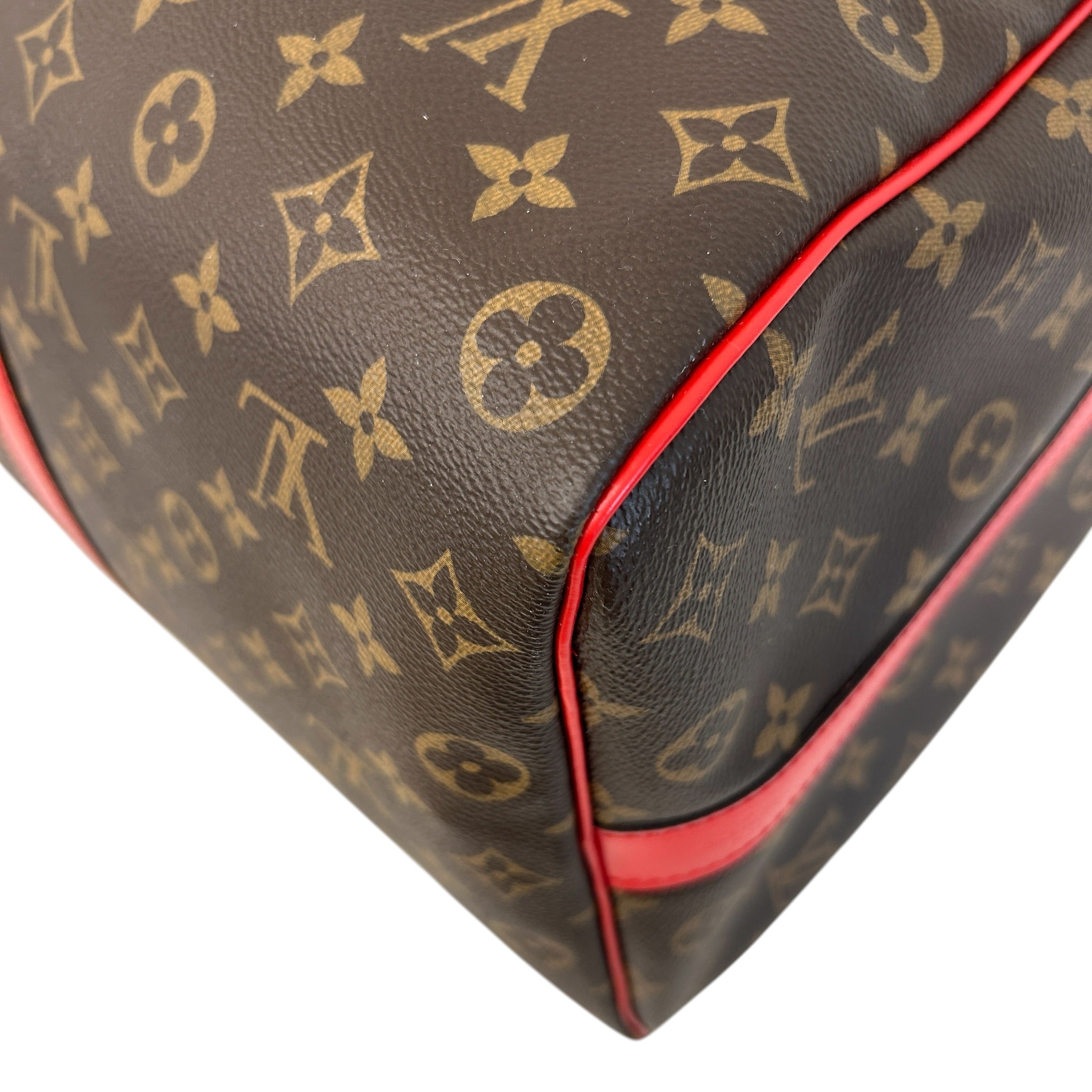 Monogram Canvas/Red Leather Keepall Bandouliere 50 Bag - Haute Classics