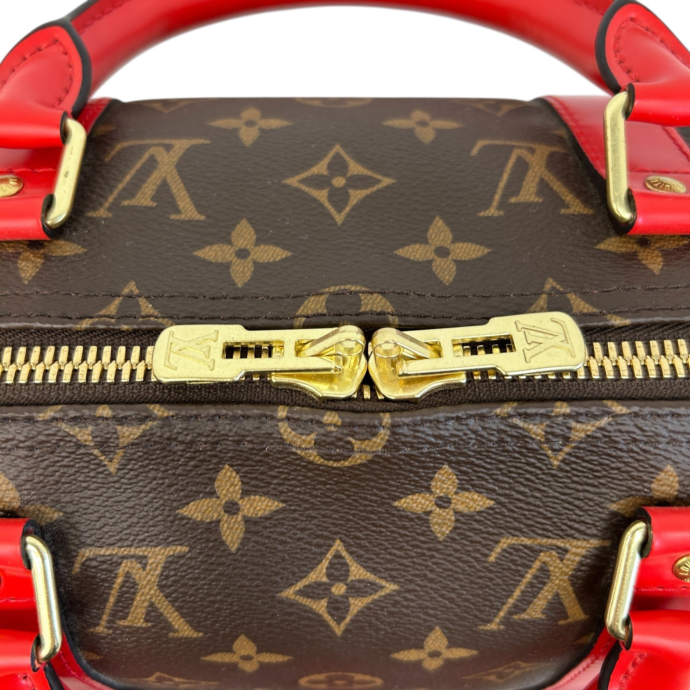 Monogram Canvas/Red Leather Keepall Bandouliere 50 Bag - Haute Classics