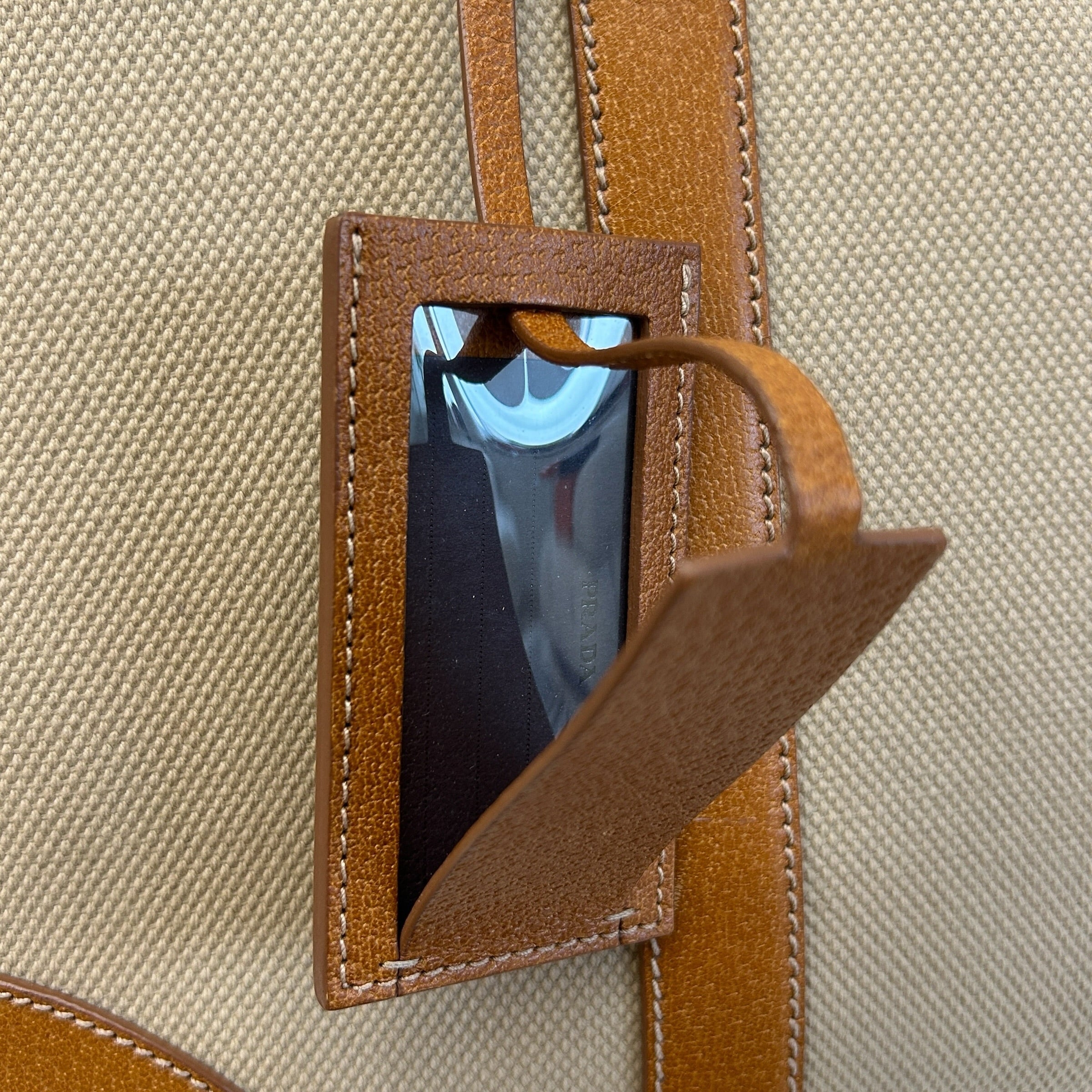 Canvas/Brown Leather Duffle Bag - Haute Classics