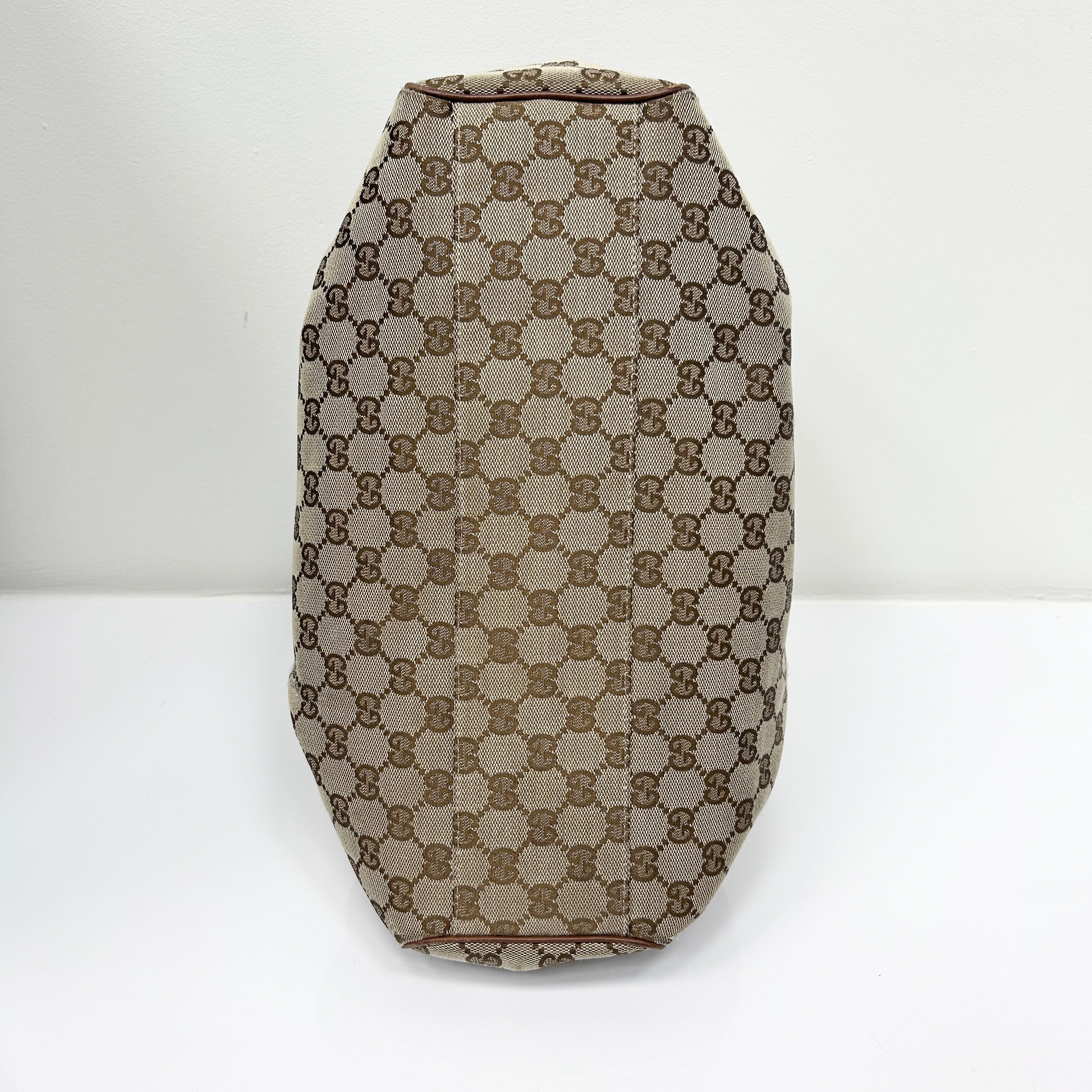 Beige/Brown GG Canvas Medium Sukey Tote Bag