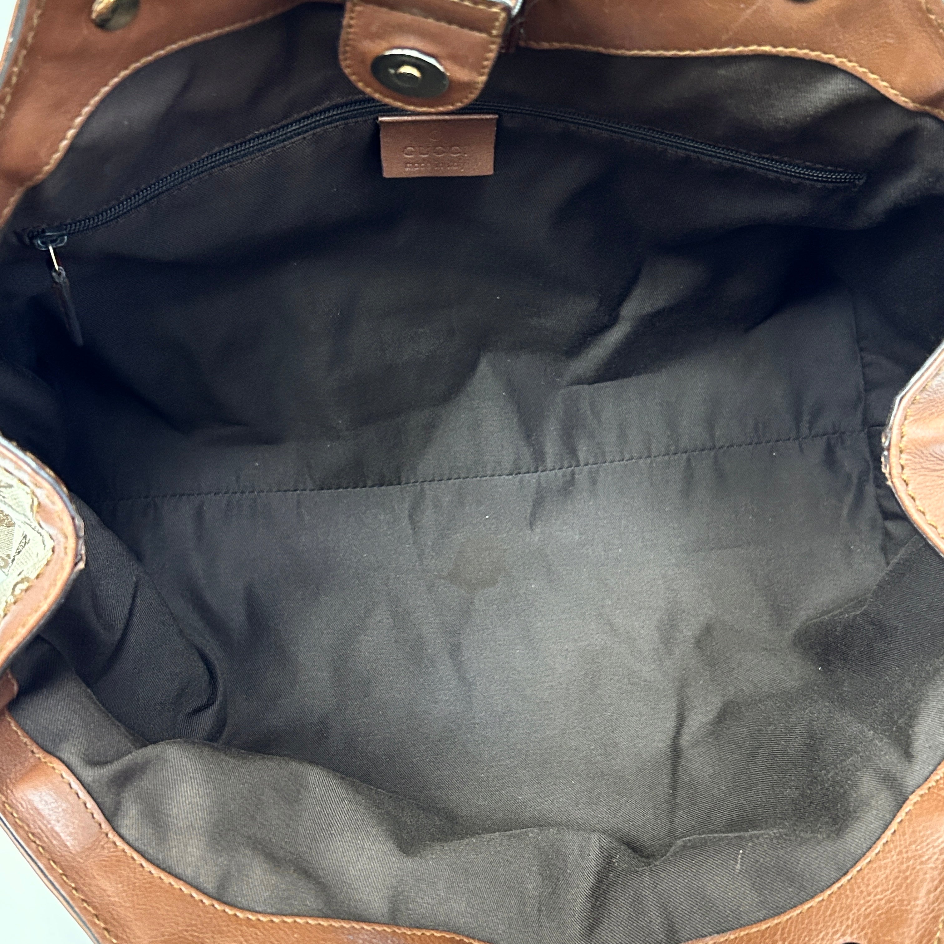 Beige/Brown GG Canvas Medium Sukey Tote Bag