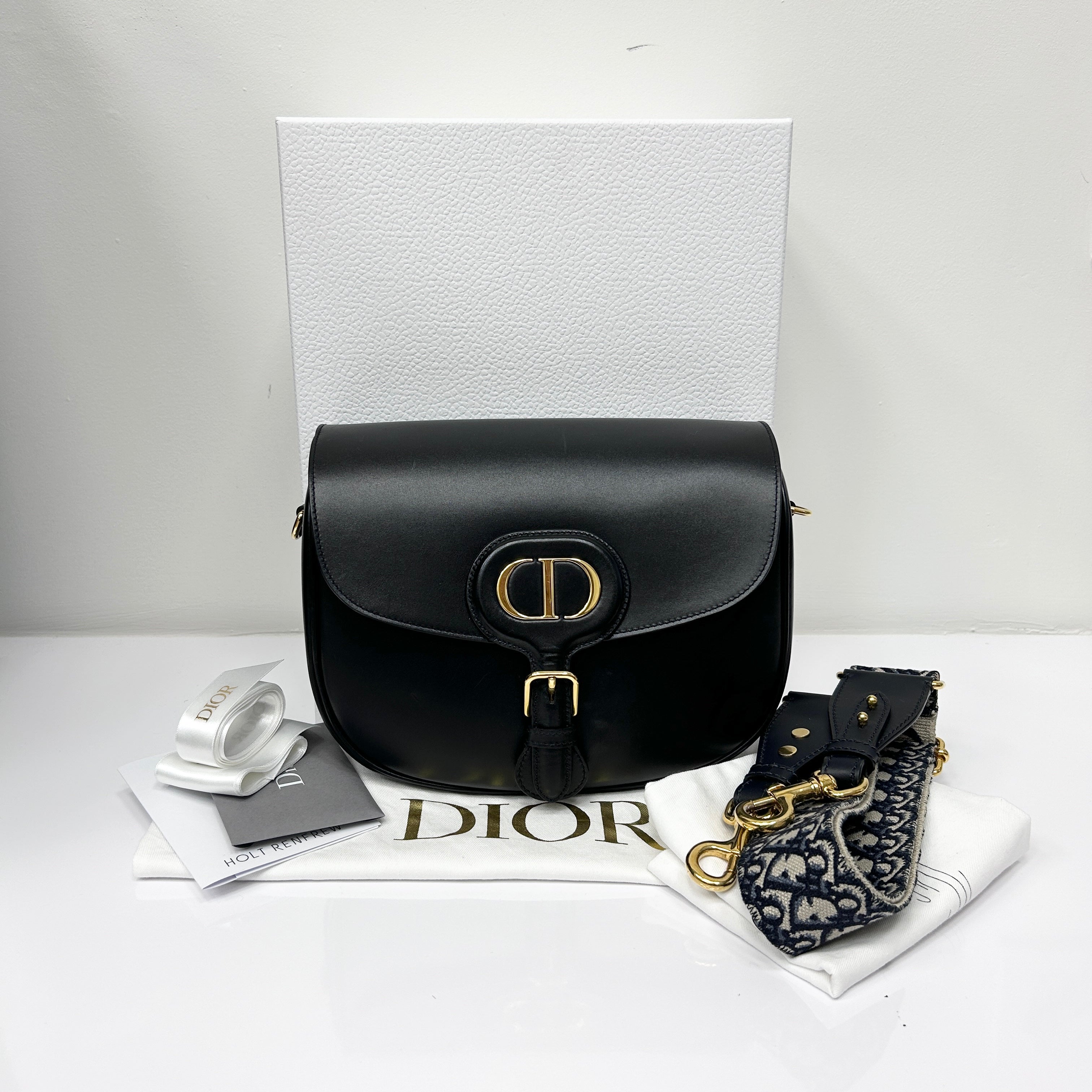 Black Large Bobby w/Shoulder Strap w/GHW