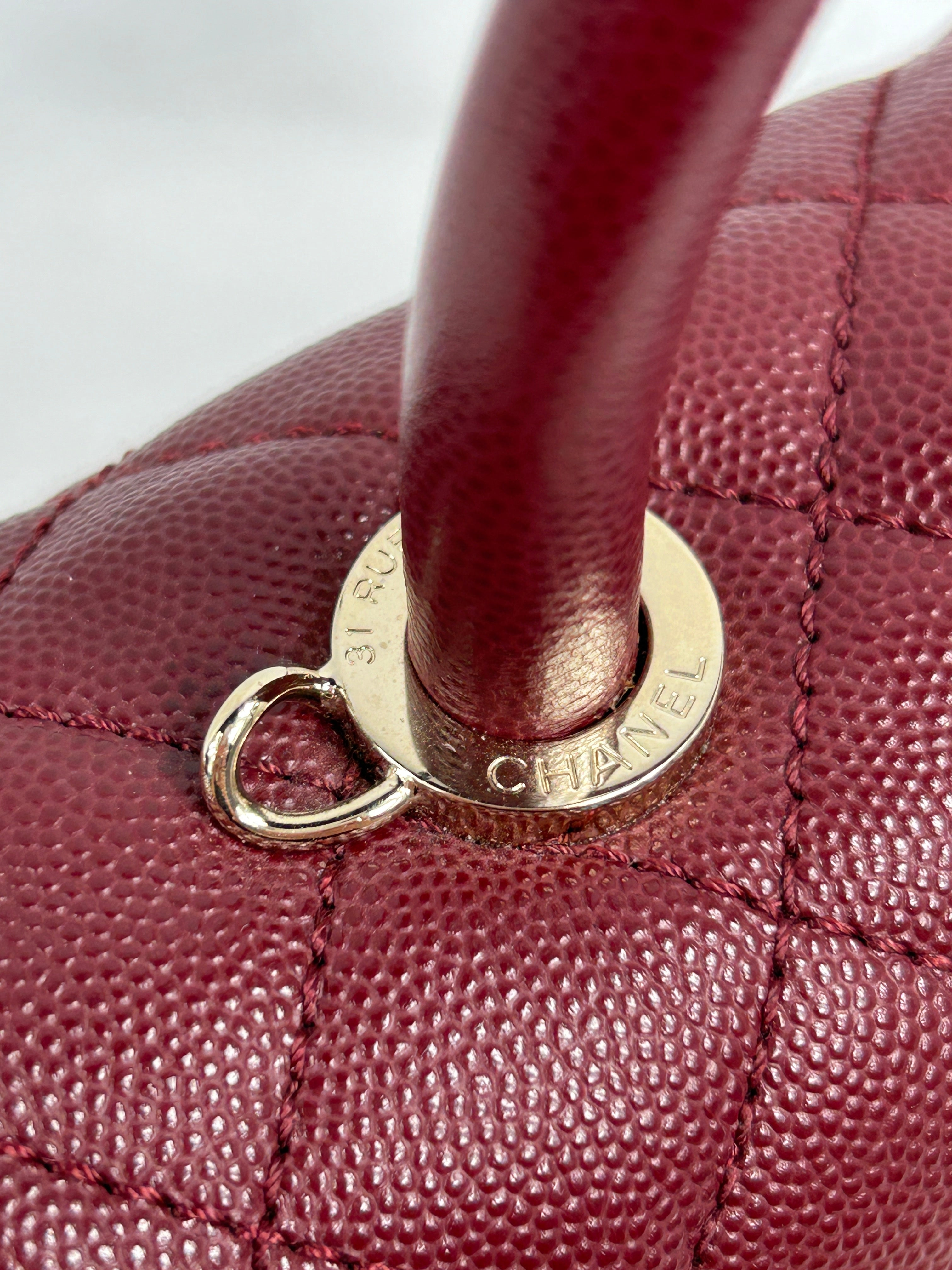 Burgundy Small Caviar Quilted Coco Handle w/GHW