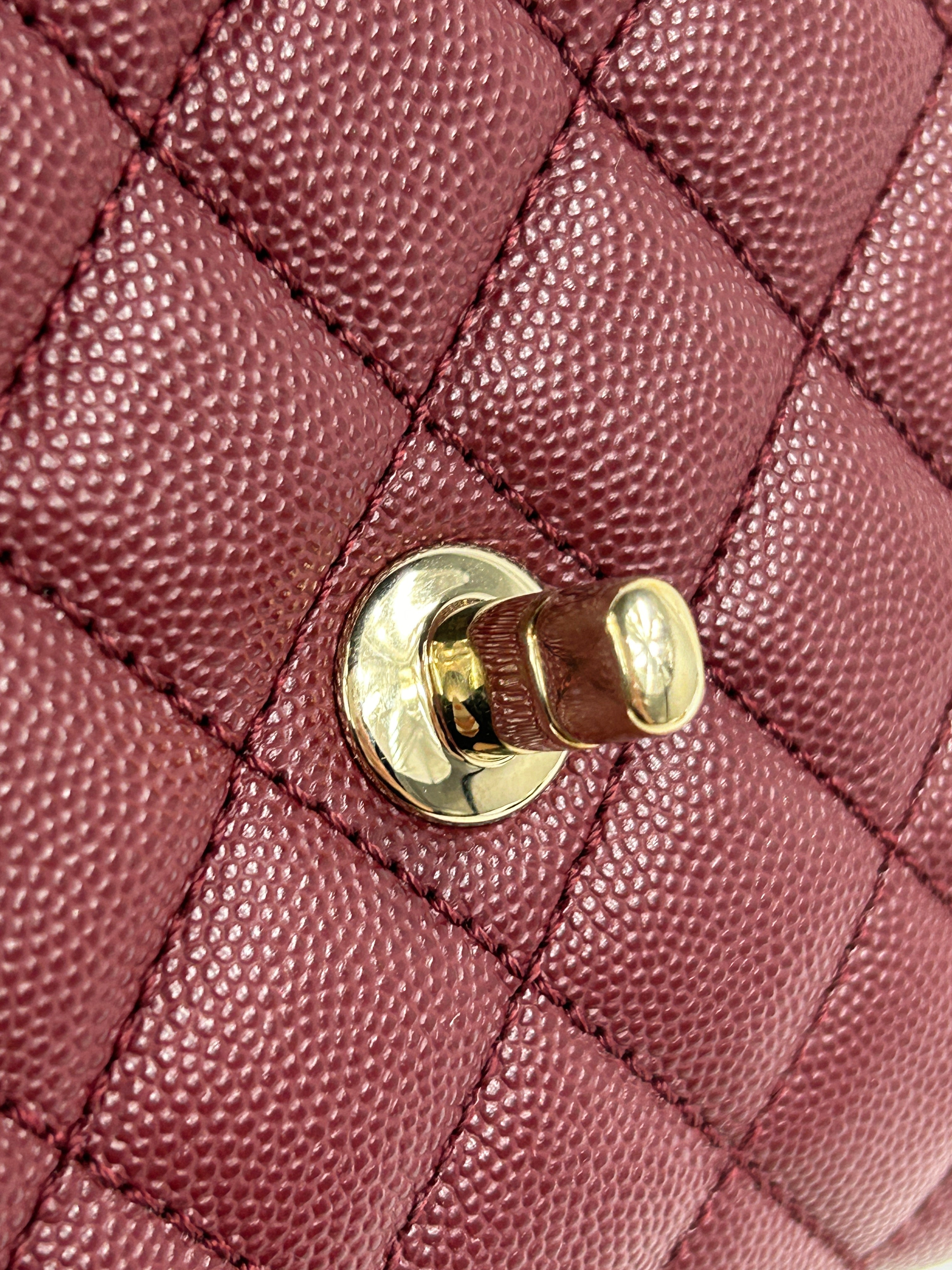 Burgundy Small Caviar Quilted Coco Handle w/GHW