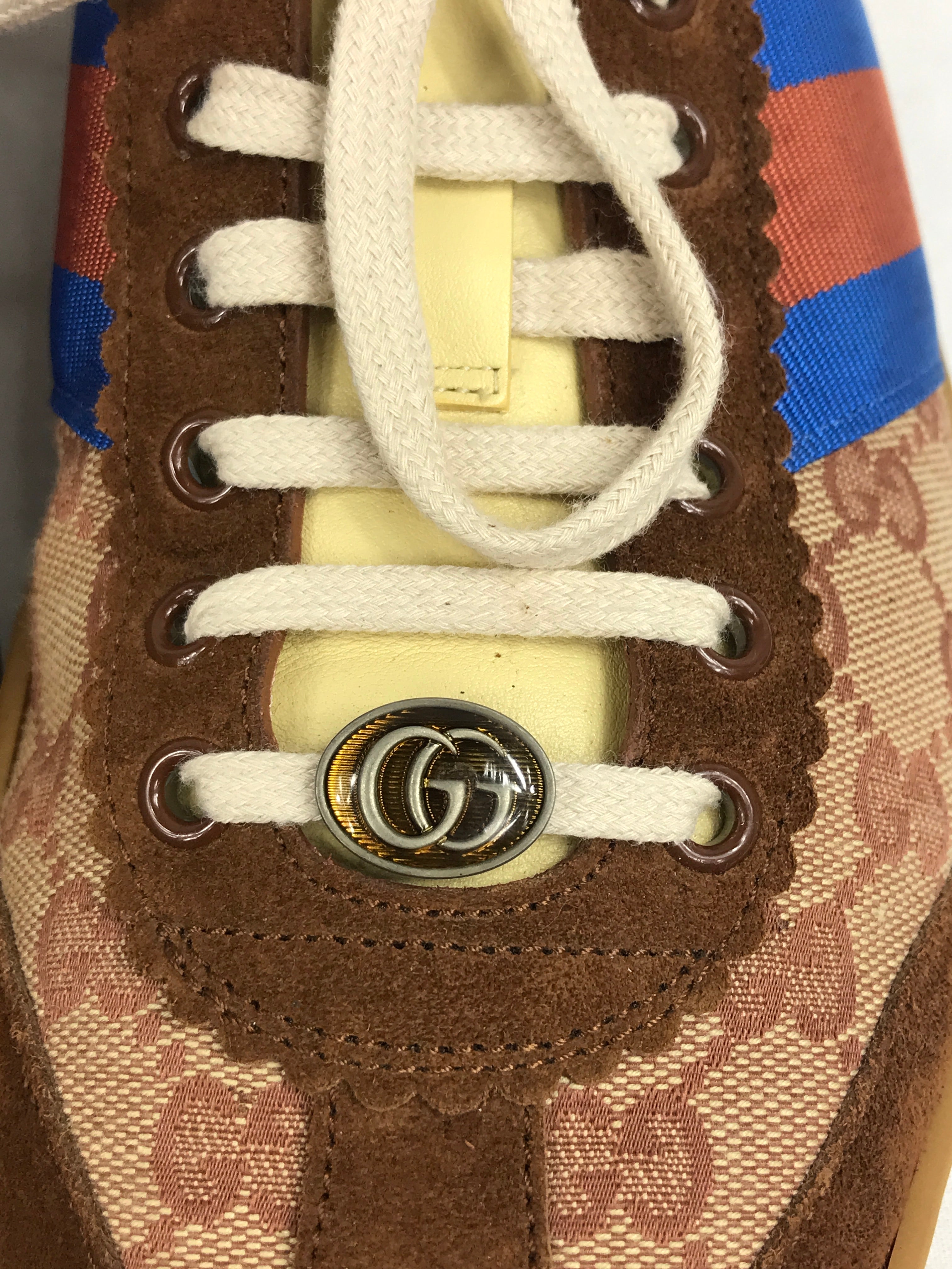 Brown Suede/Brown Monogram Web Men's G74 Sneakers