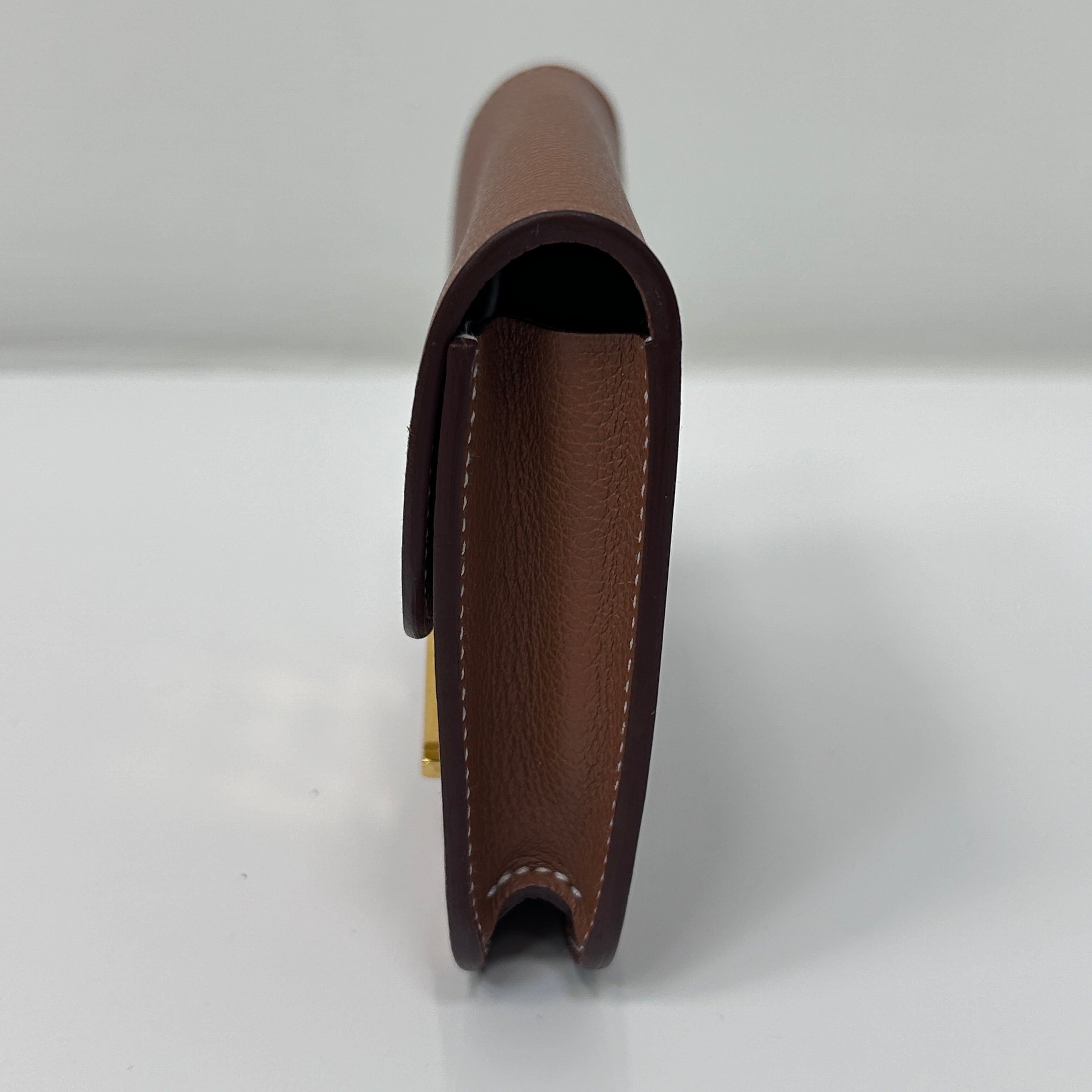 Gold Constance Slim Compact Wallet w/GHW
