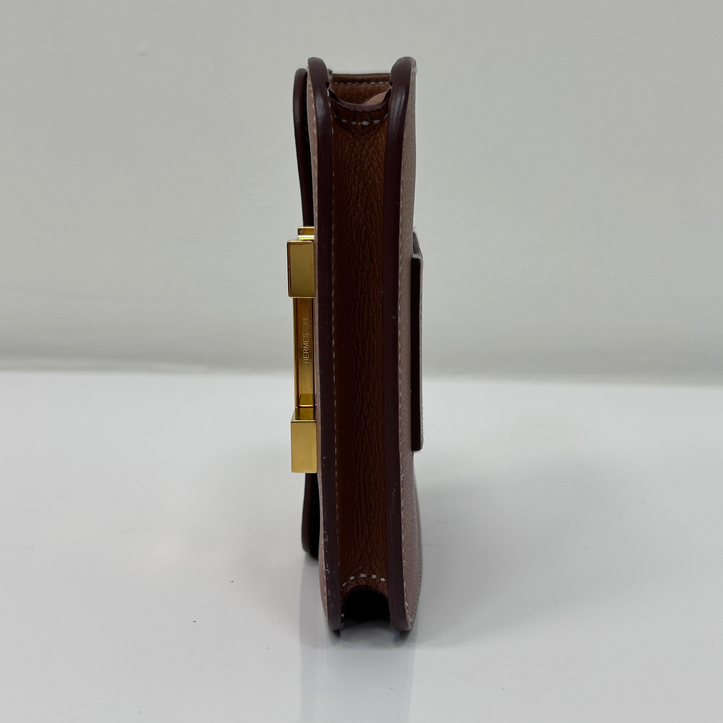 Gold Constance Slim Compact Wallet w/GHW