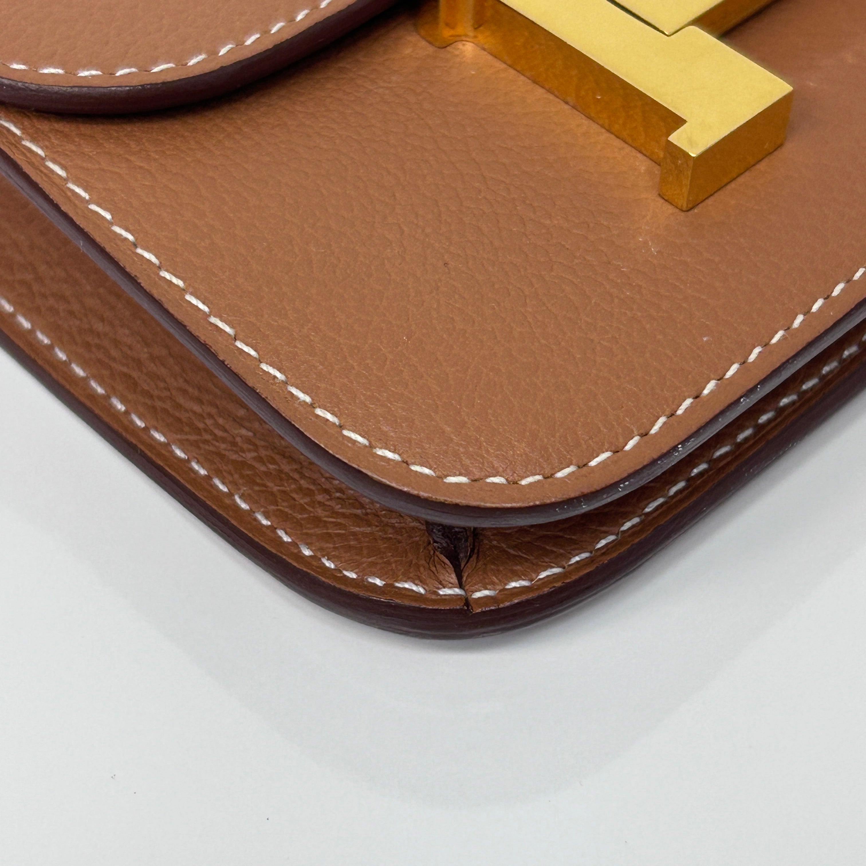 Gold Constance Slim Compact Wallet w/GHW