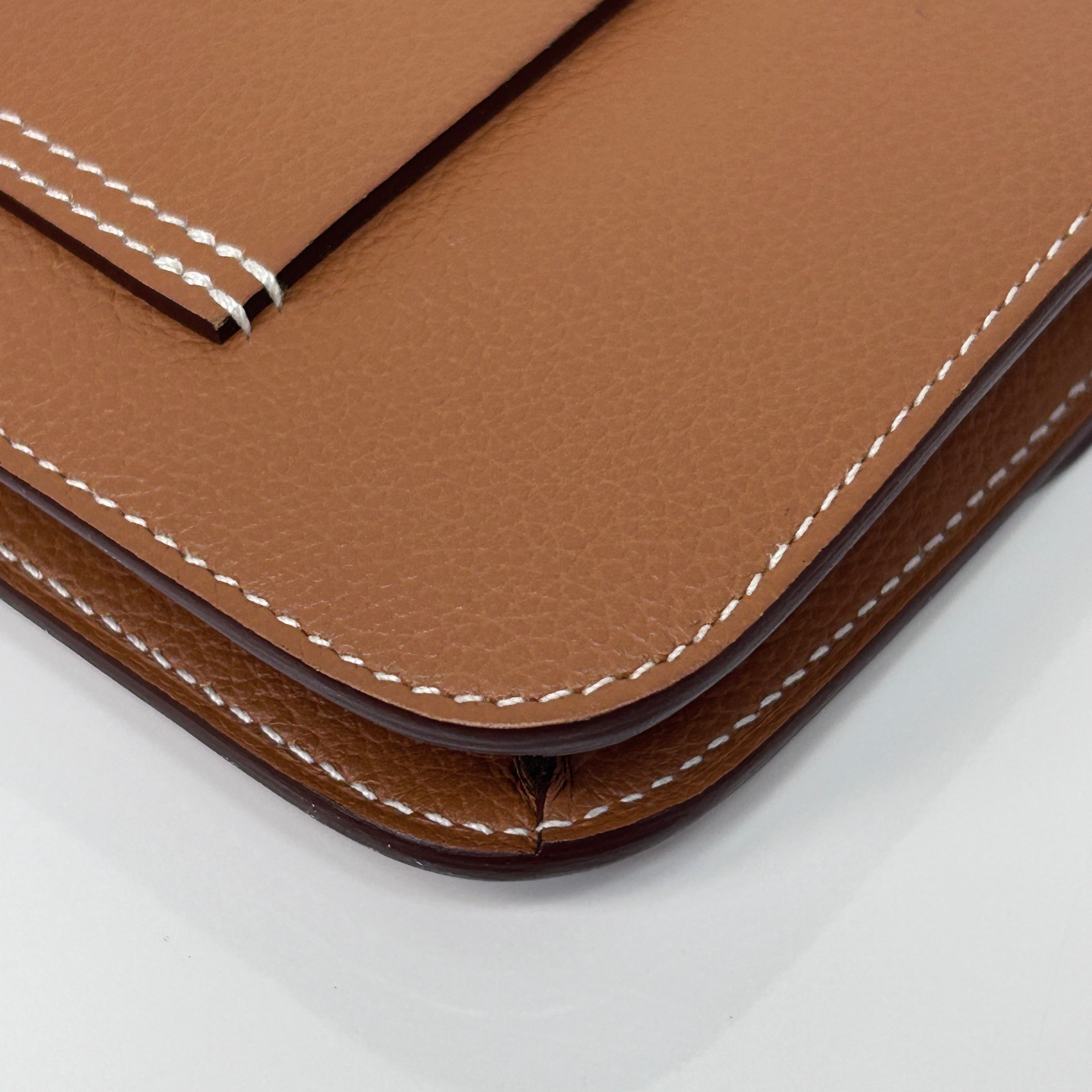 Gold Constance Slim Compact Wallet w/GHW