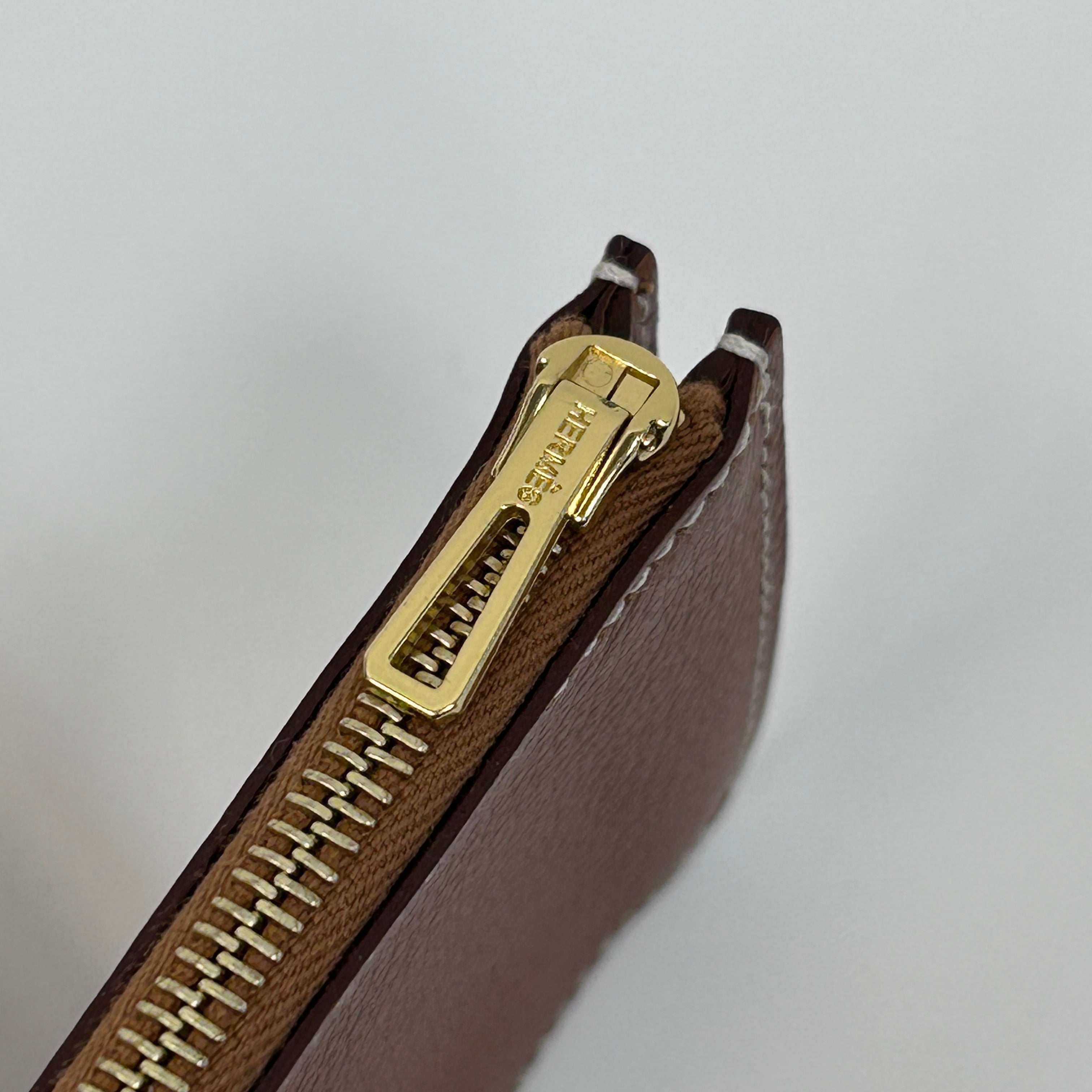 Gold Constance Slim Compact Wallet w/GHW