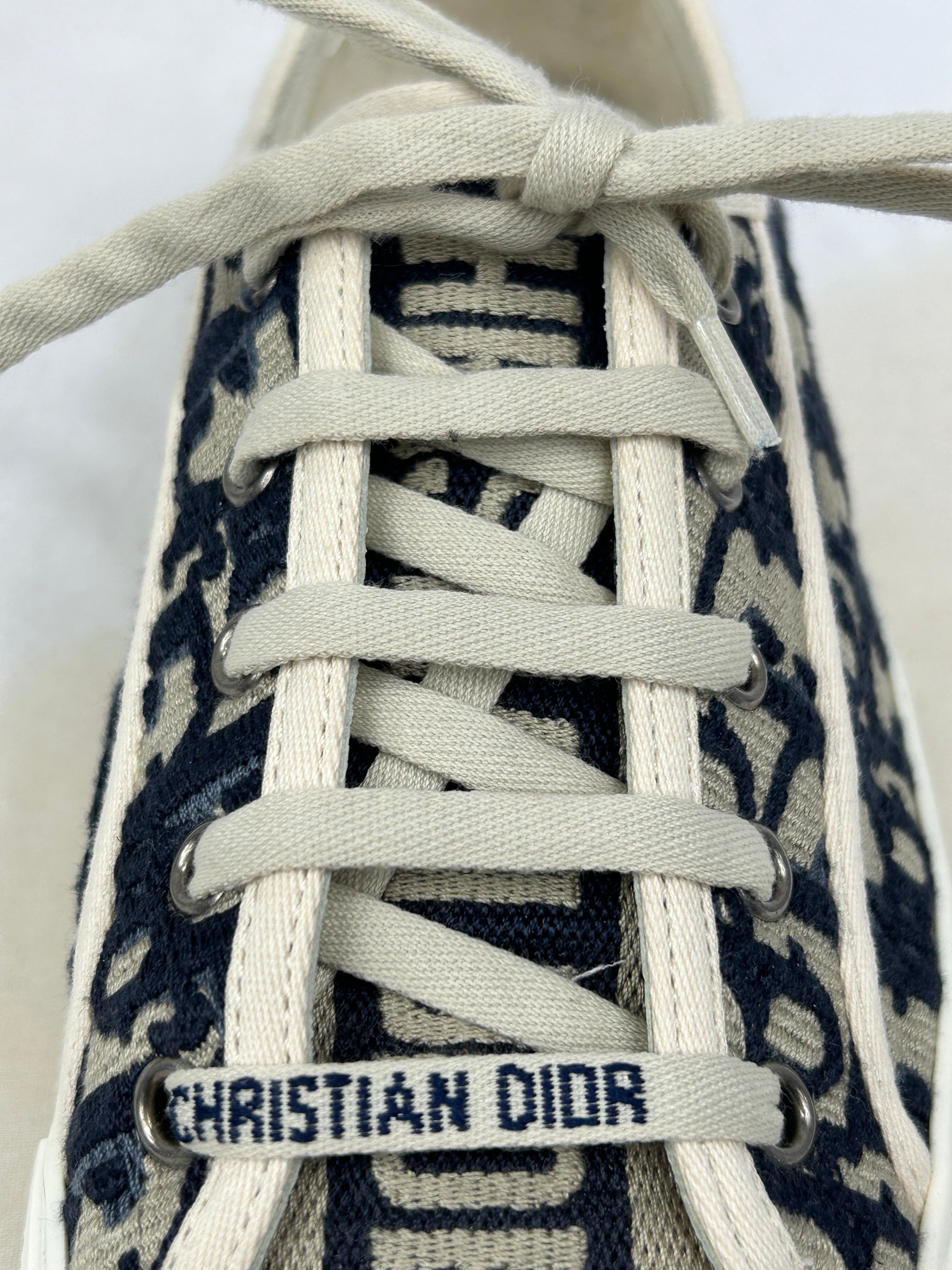 Jacquard Deep Blue Canvas “Walk’N’Dior” Sneakers