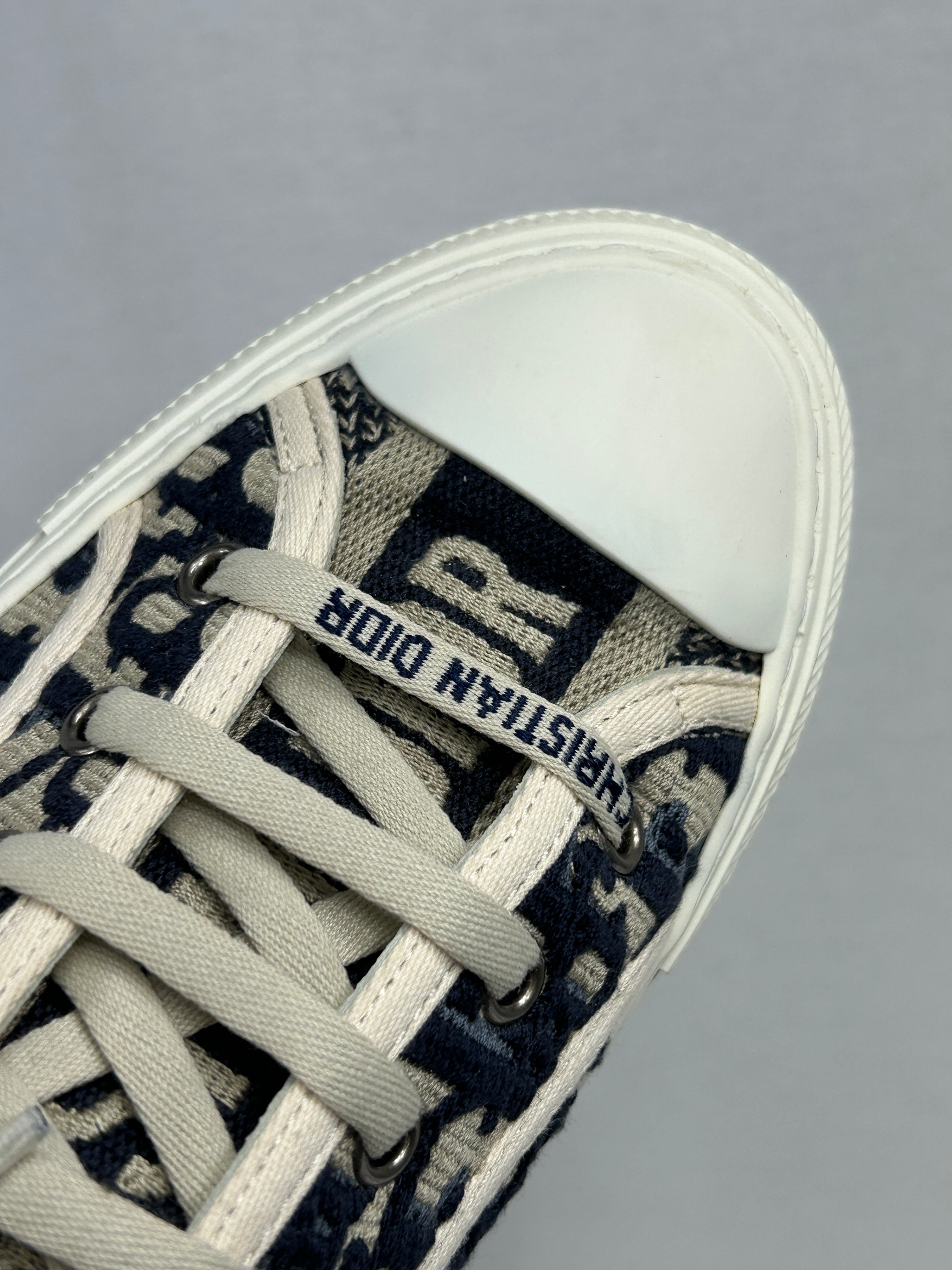 Jacquard Deep Blue Canvas “Walk’N’Dior” Sneakers