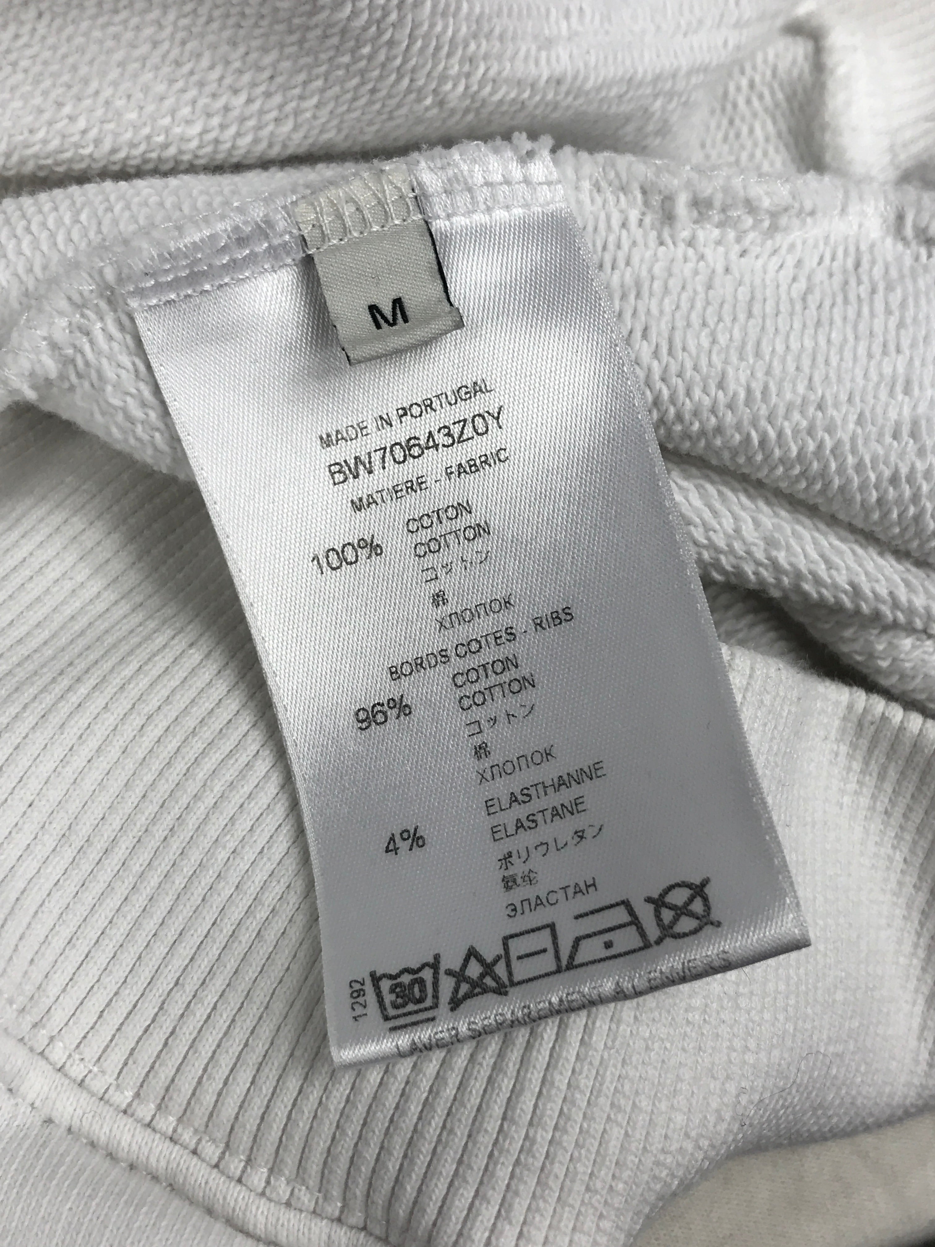 White Logo Printed Cotton Hoodie Sweater