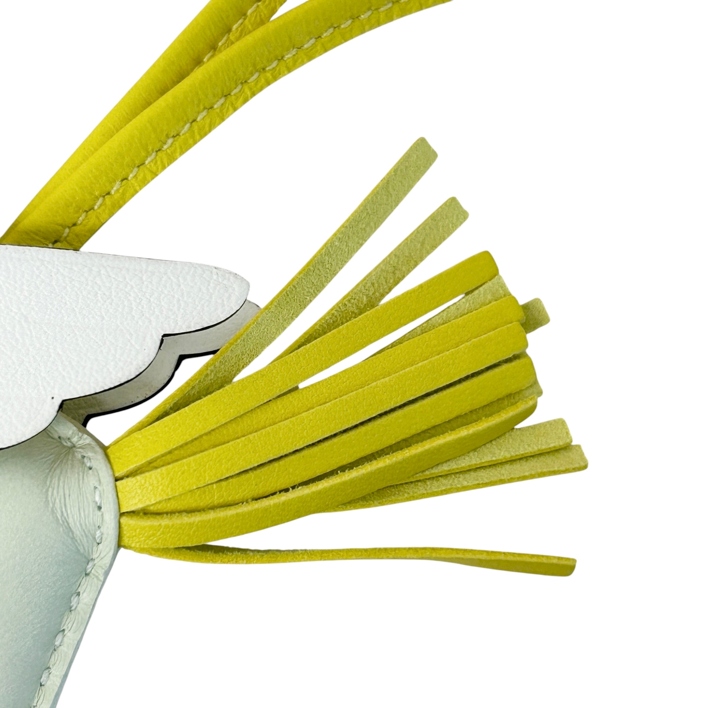 Vert Fizz/Lemon Yellow/White Lambskin Leather Pegase PM Bag Charm - Haute Classics