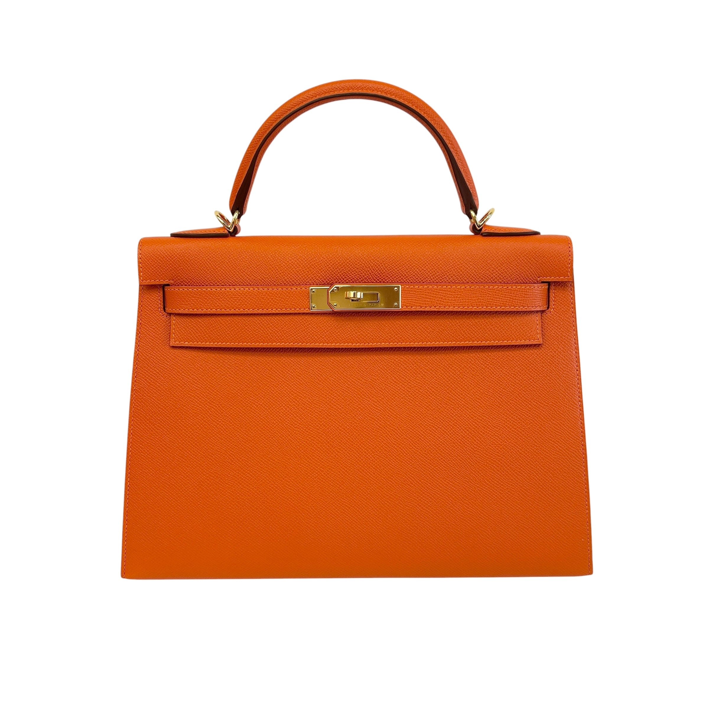Orange Epsom Leather Kelly Sellier 32 w/GHW