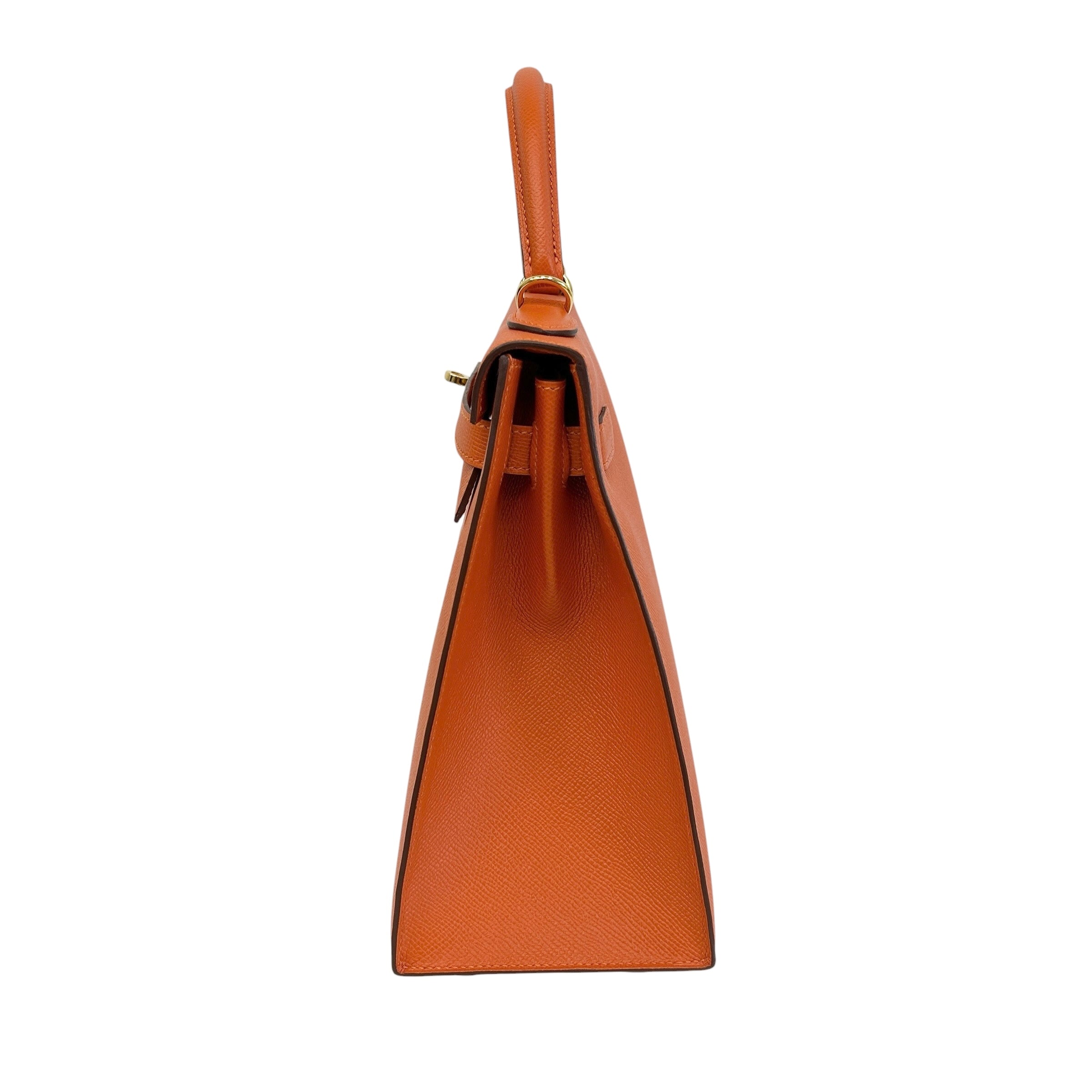 Orange Epsom Leather Kelly Sellier 32 w/GHW - Haute Classics