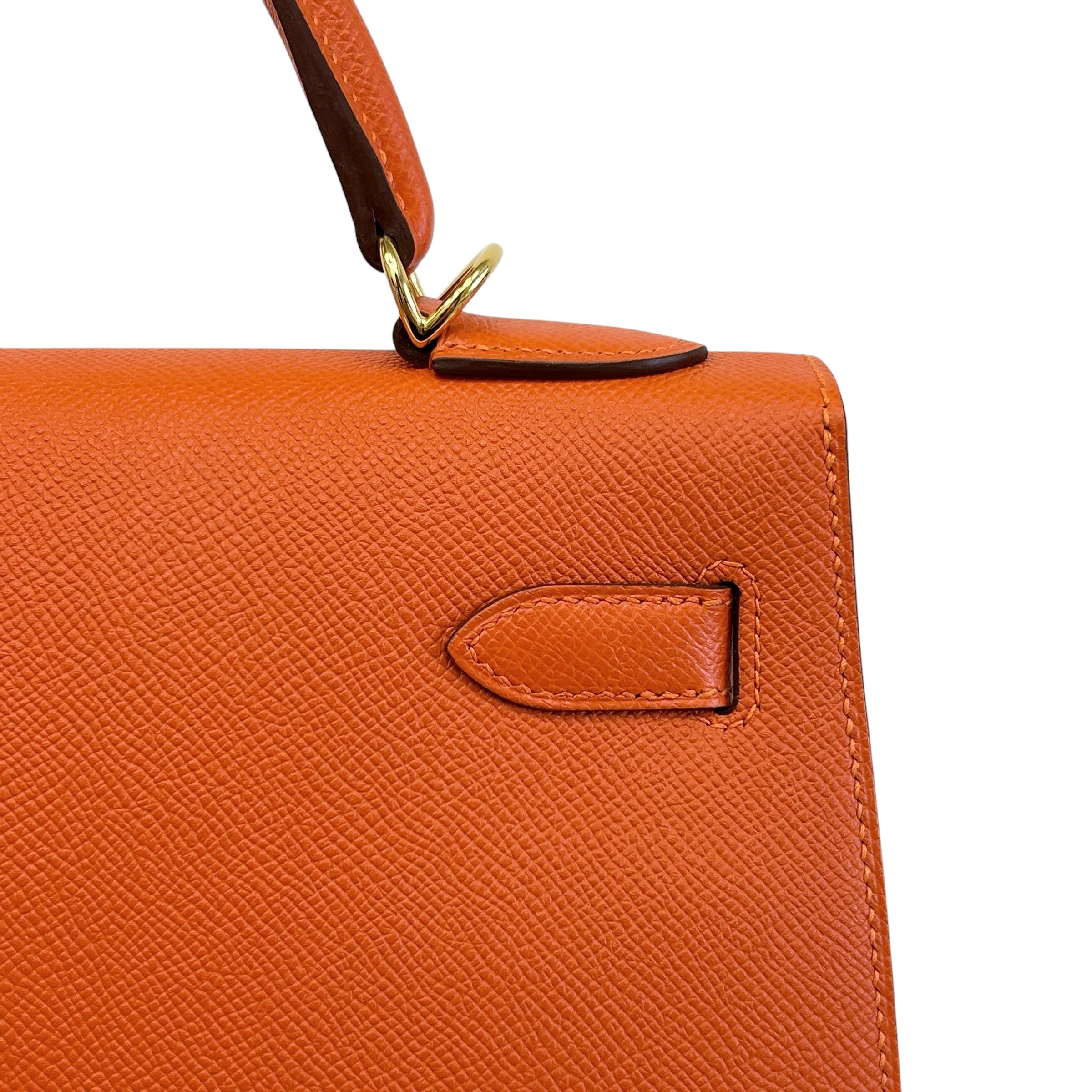 Orange Epsom Leather Kelly Sellier 32 w/GHW - Haute Classics