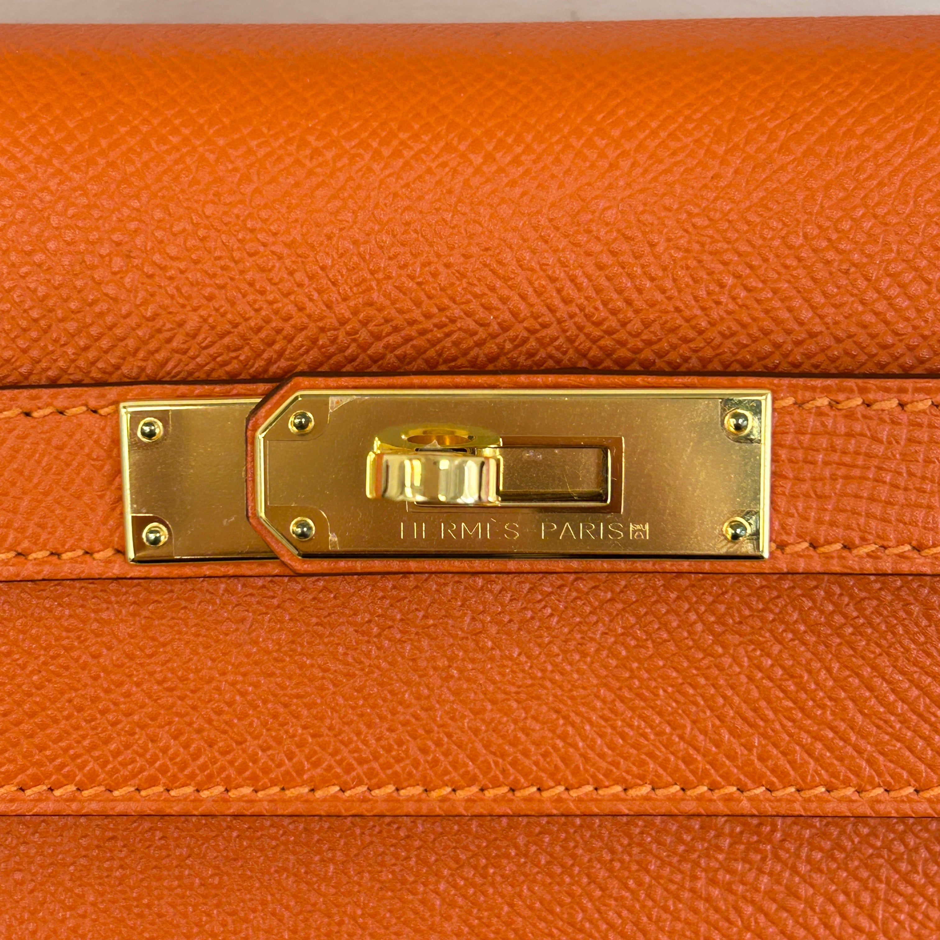 Orange Epsom Leather Kelly Sellier 32 w/GHW - Haute Classics