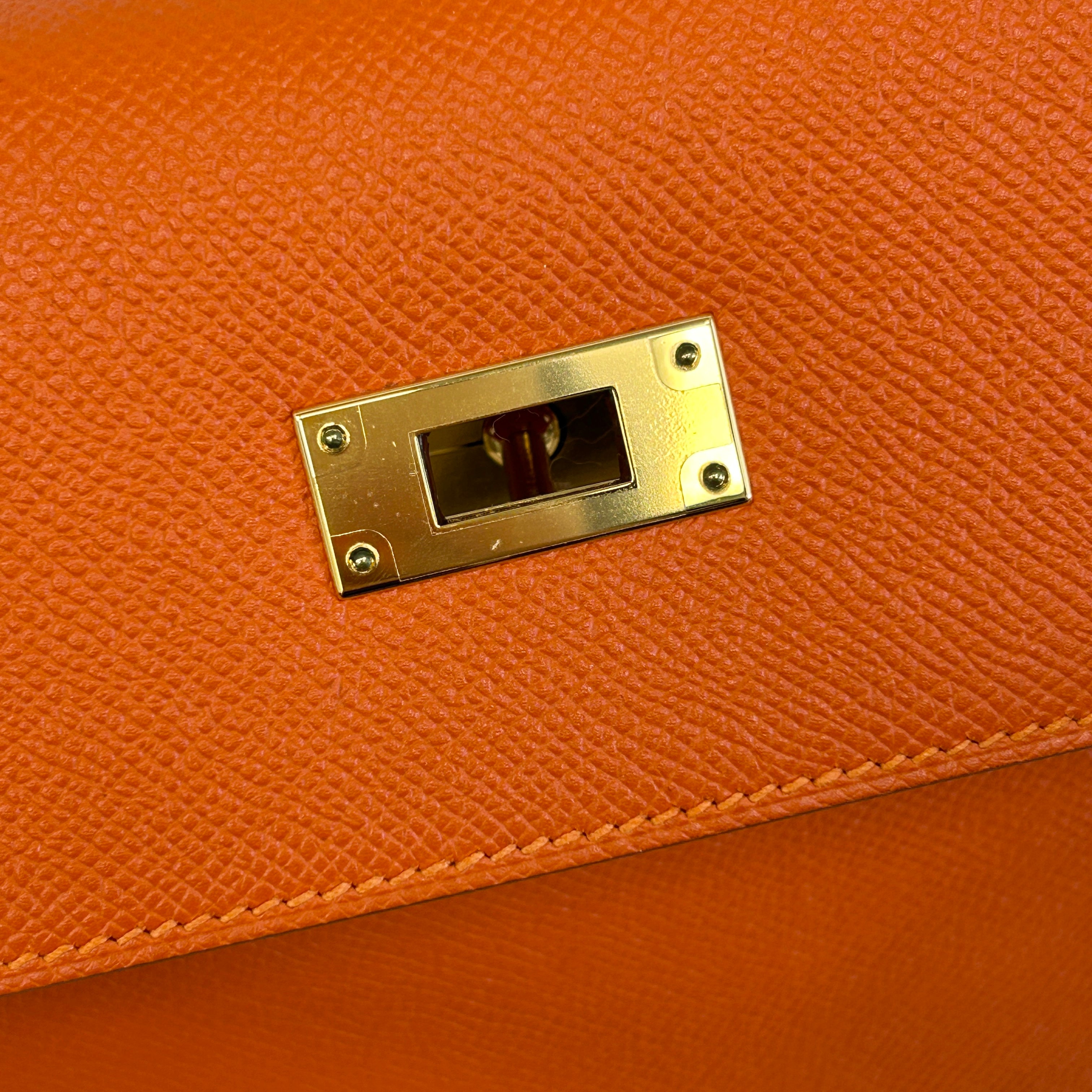 Orange Epsom Leather Kelly Sellier 32 w/GHW - Haute Classics