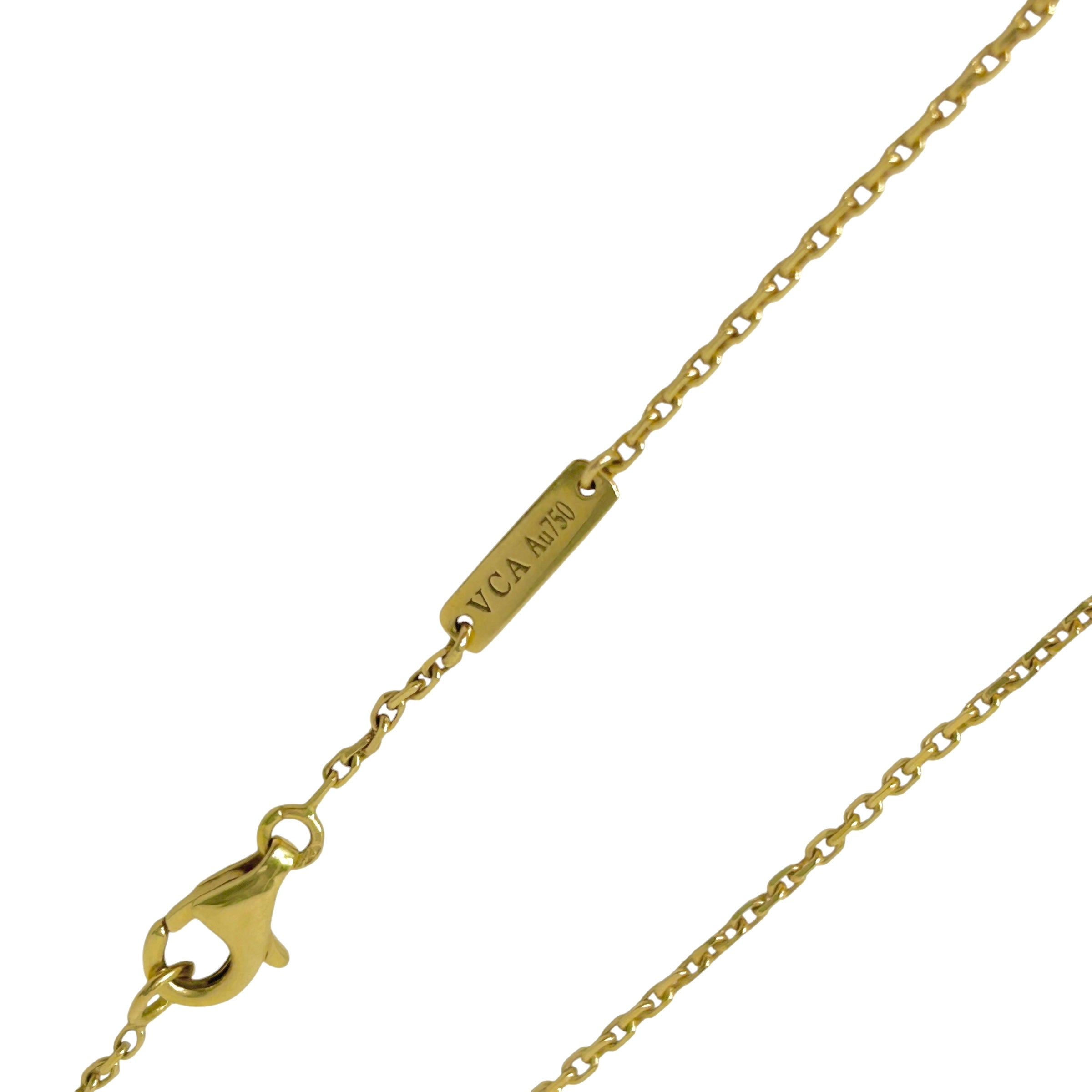 Mother Of Pearl Vintage Alhambra Pendant Necklace w/18K Yellow Gold