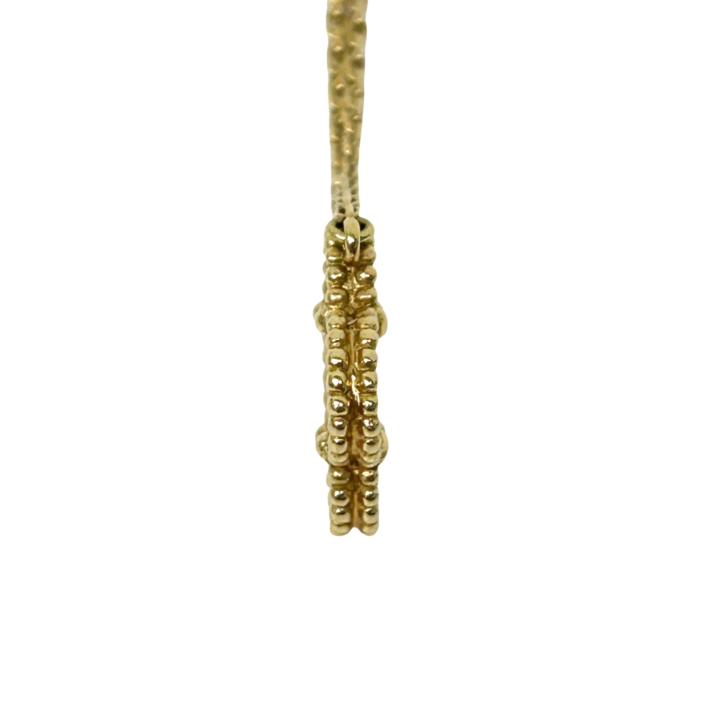 Mother Of Pearl Vintage Alhambra Pendant Necklace w/18K Yellow Gold
