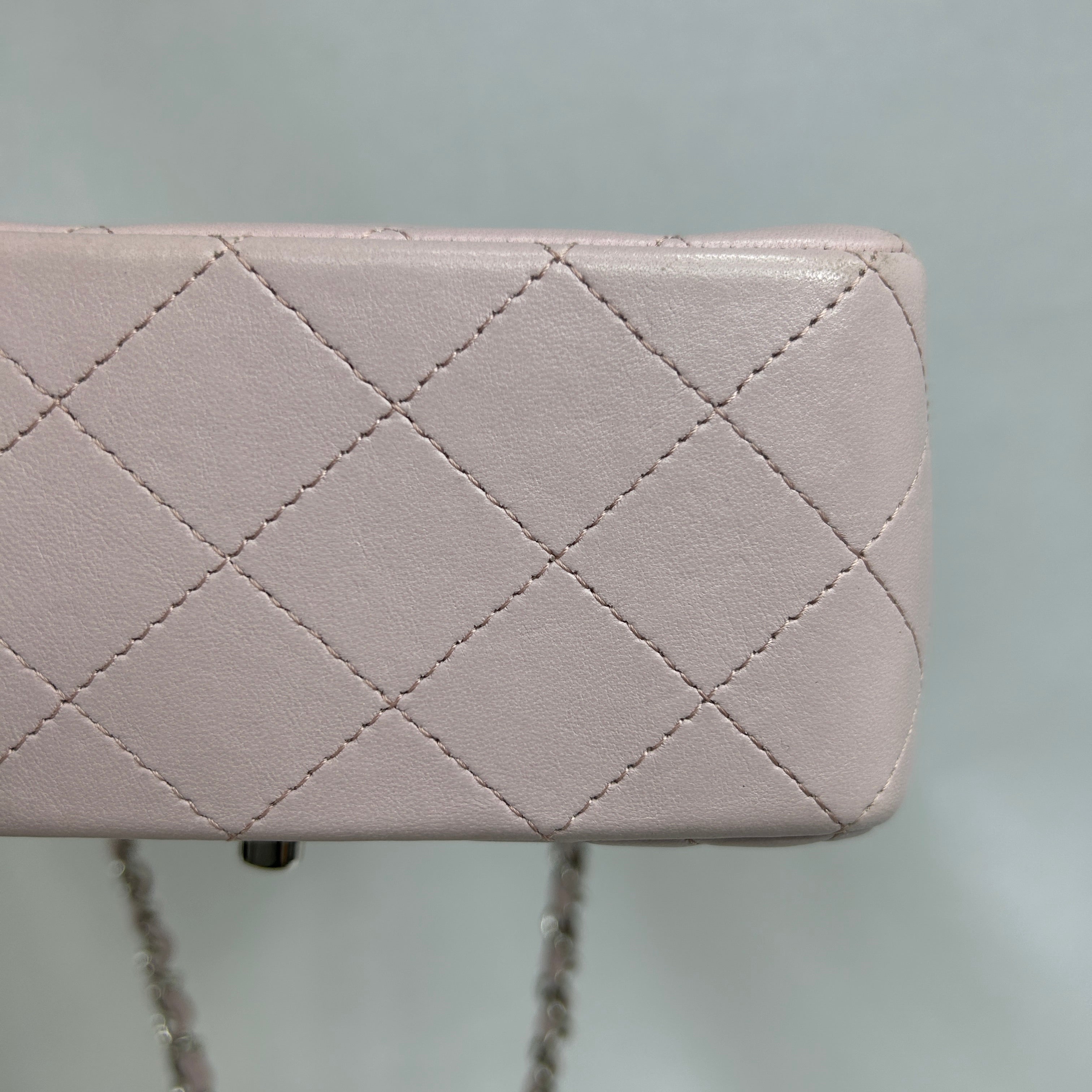 Light Pink Quilted Lambskin Mini Square w/SHW