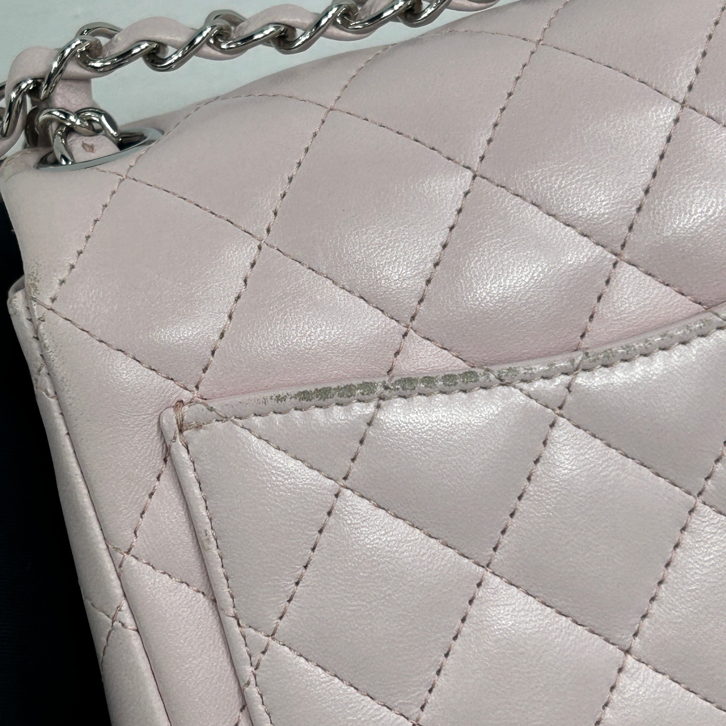 Light Pink Quilted Lambskin Mini Square w/SHW