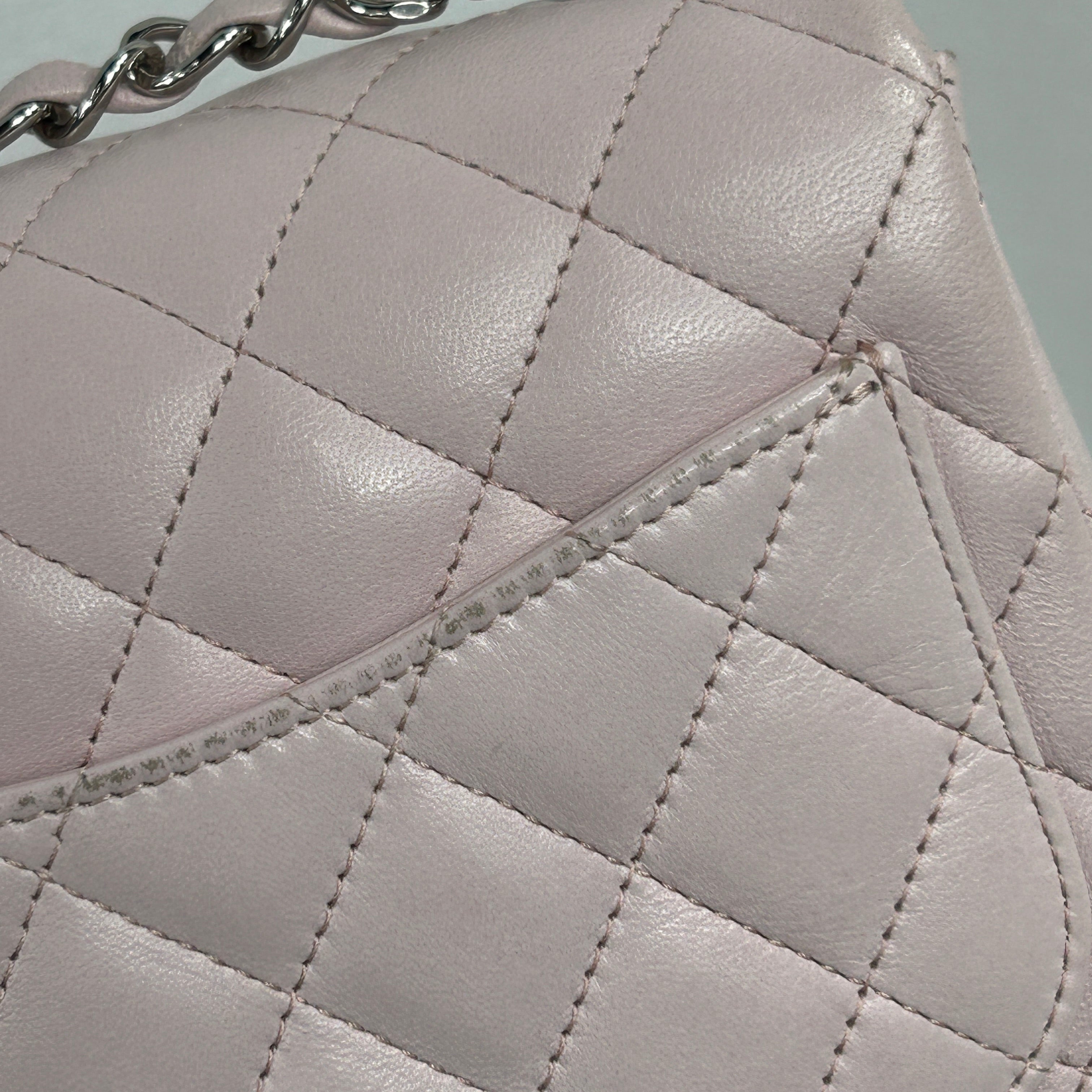 Light Pink Quilted Lambskin Mini Square w/SHW