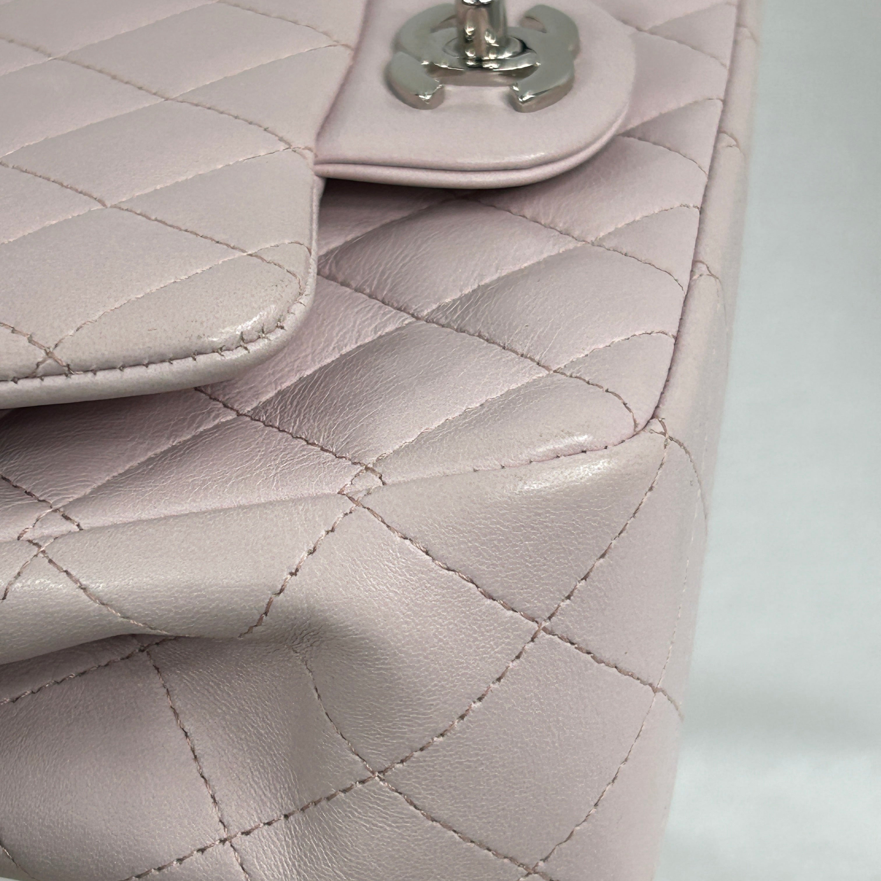 Light Pink Quilted Lambskin Mini Square w/SHW