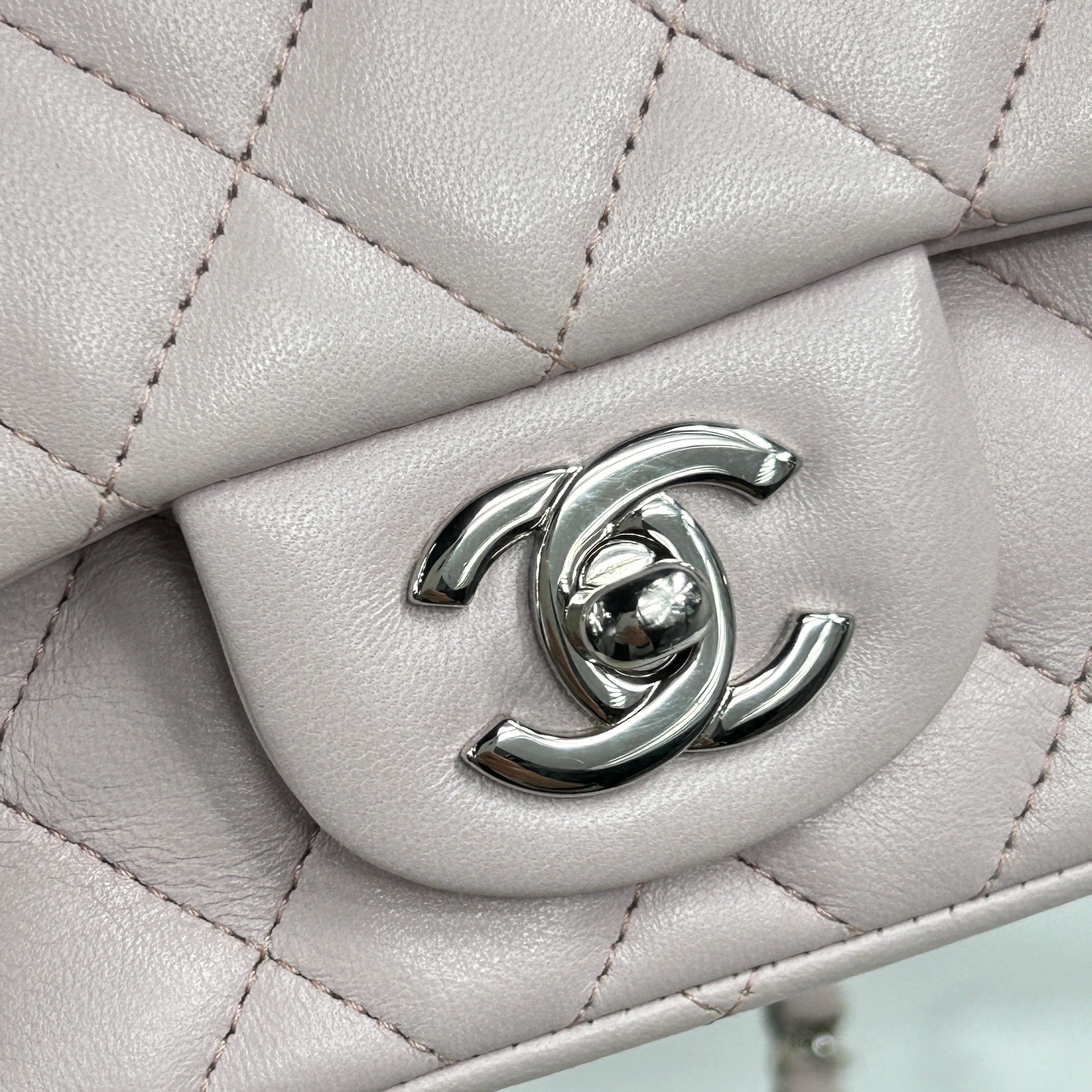 Light Pink Quilted Lambskin Mini Square w/SHW