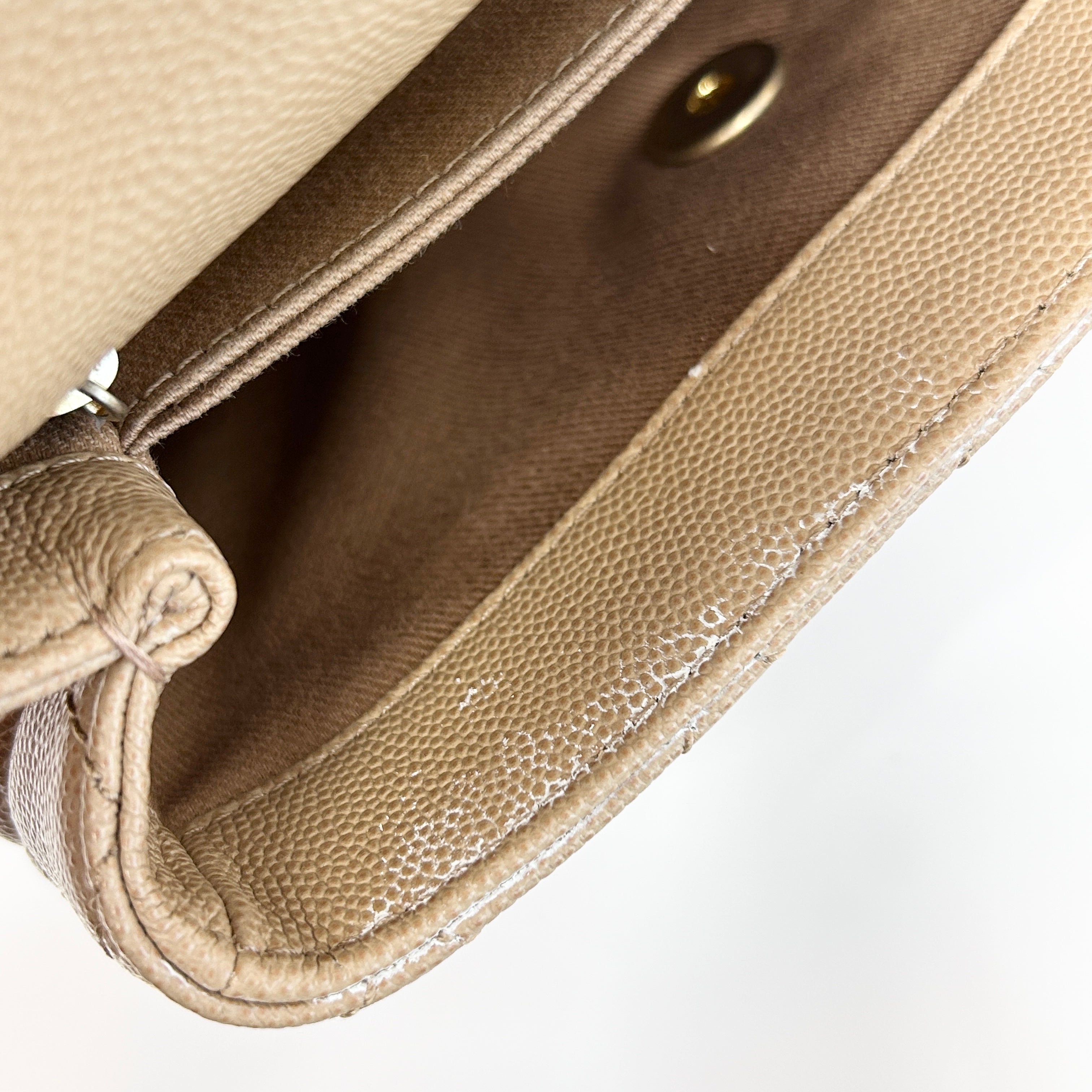 19A Dark Beige Quilted Caviar Leather Small Coco Handle Bag w/GHW