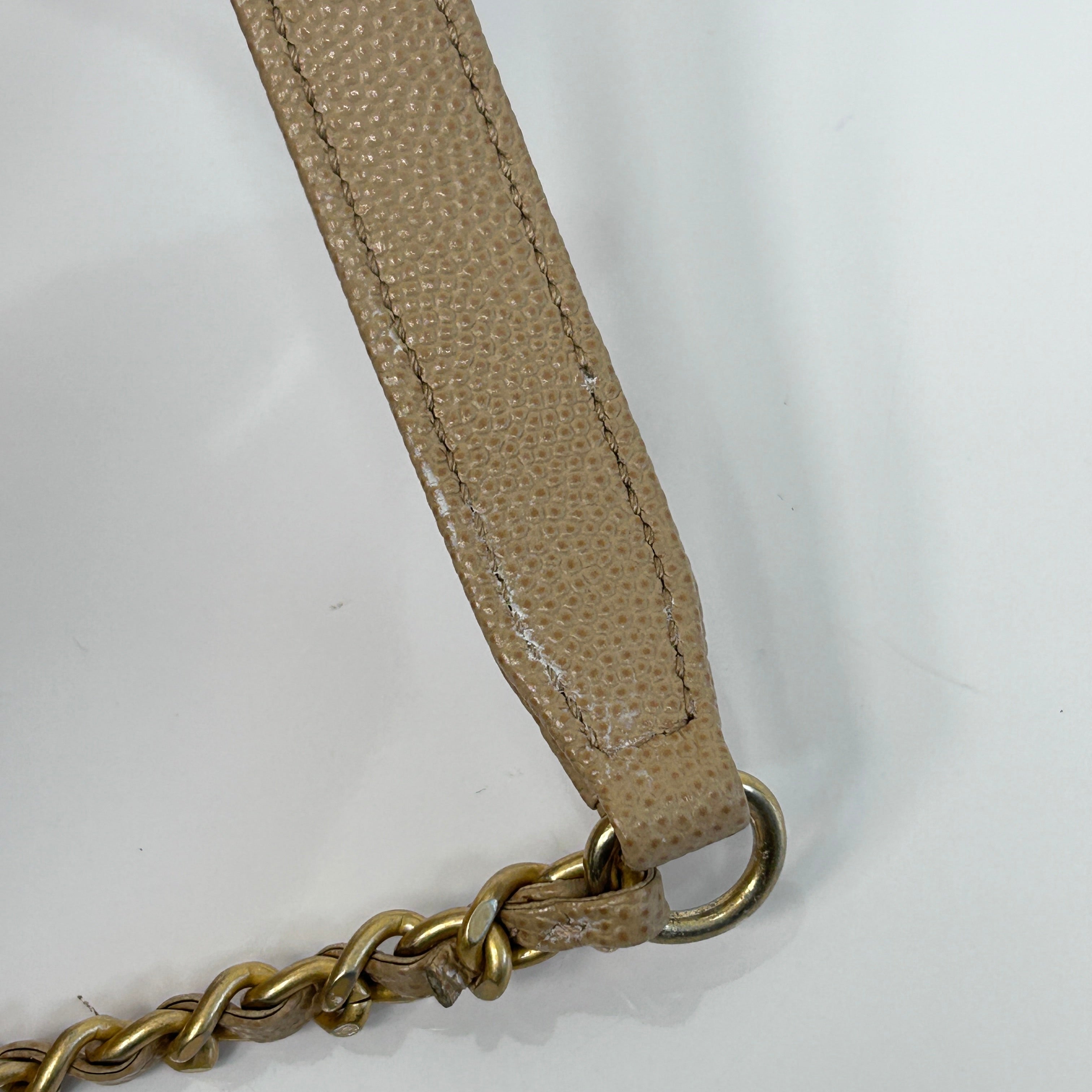 19A Dark Beige Quilted Caviar Leather Small Coco Handle Bag w/GHW