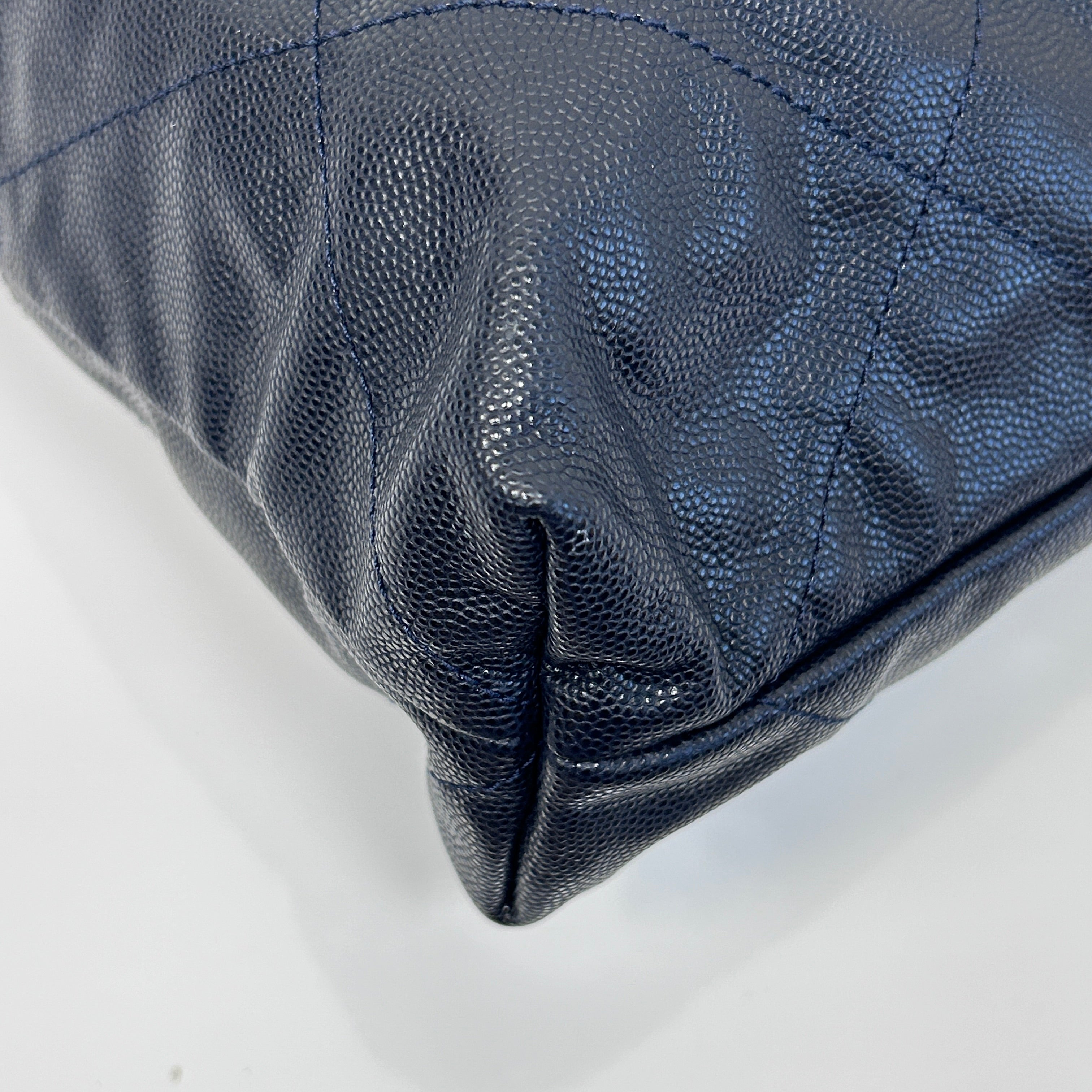 Navy Quilted Shiny Caviar Leather 22 Small Hobo Bag w/GHW