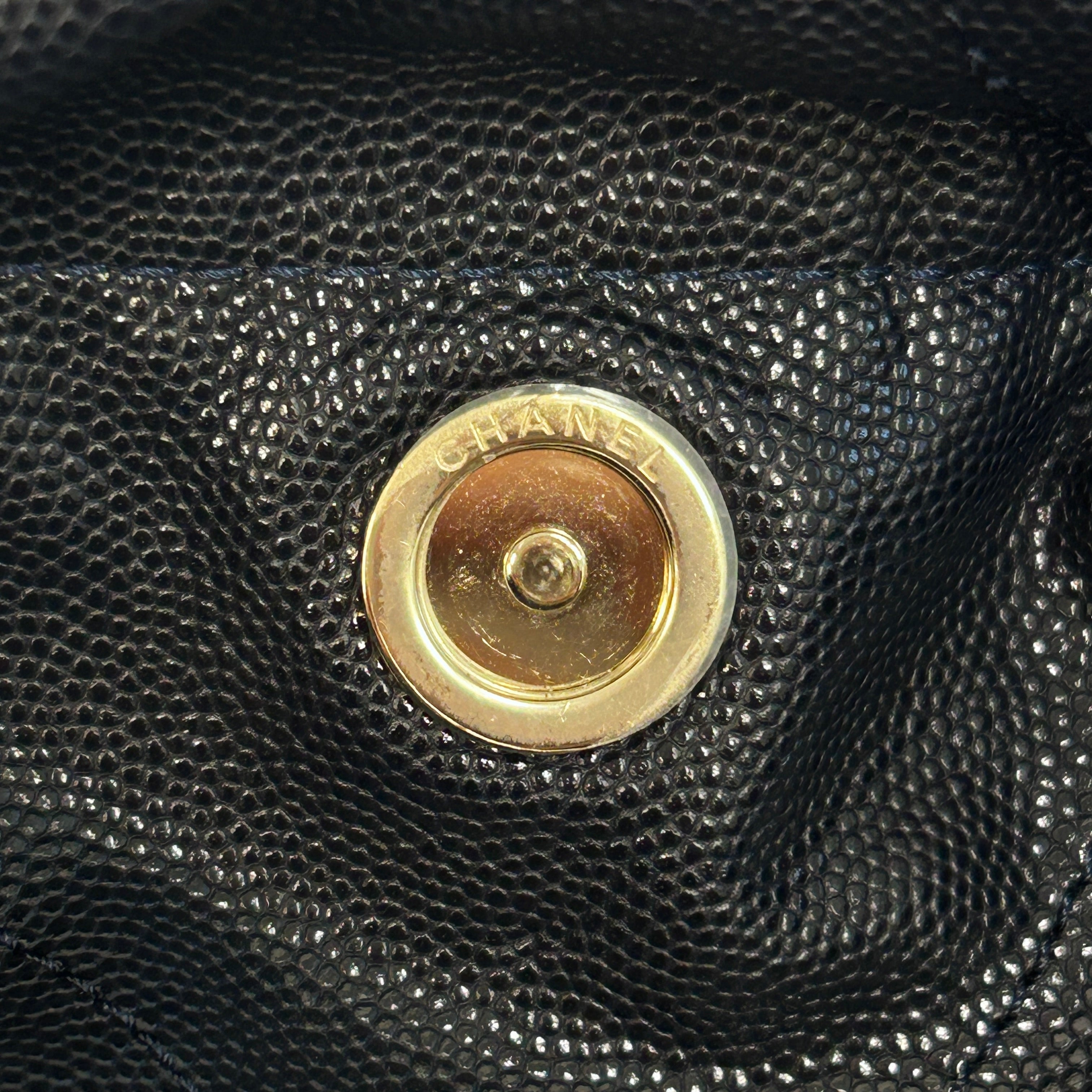 Navy Quilted Shiny Caviar Leather 22 Small Hobo Bag w/GHW