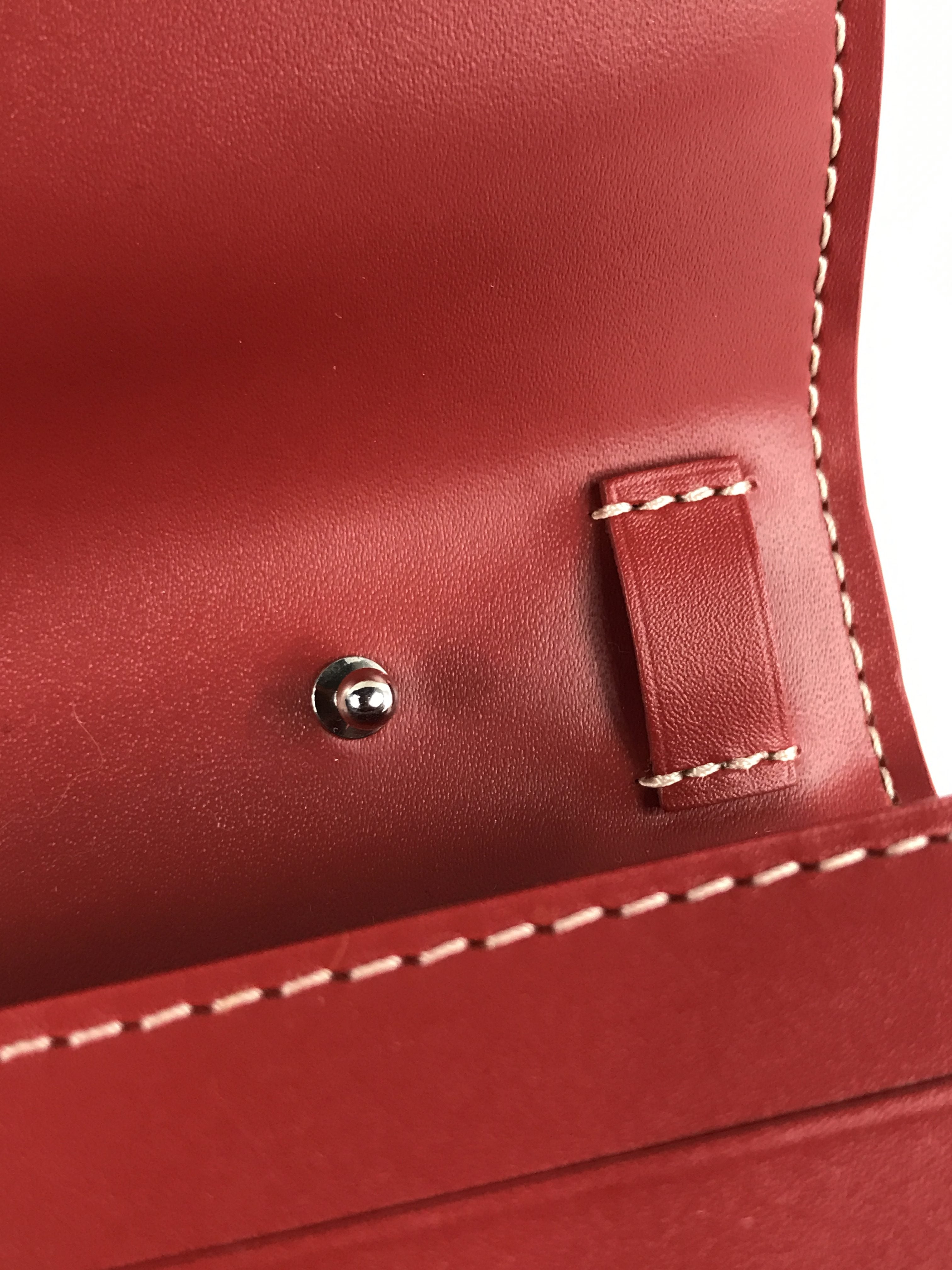Red Canvas and Red Calfskin Leather Varenne Continental Wallet