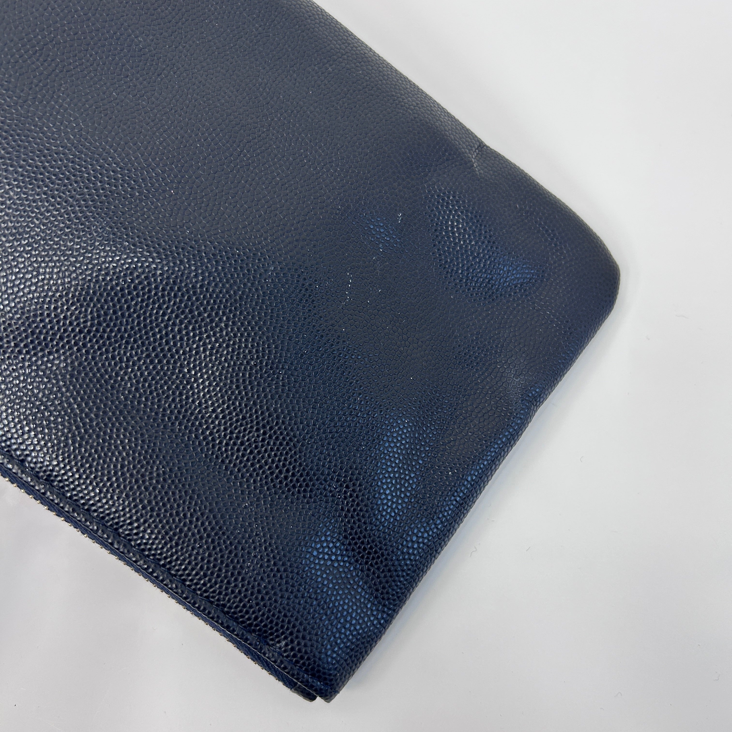 Navy Quilted Shiny Caviar Leather 22 Small Hobo Bag w/GHW